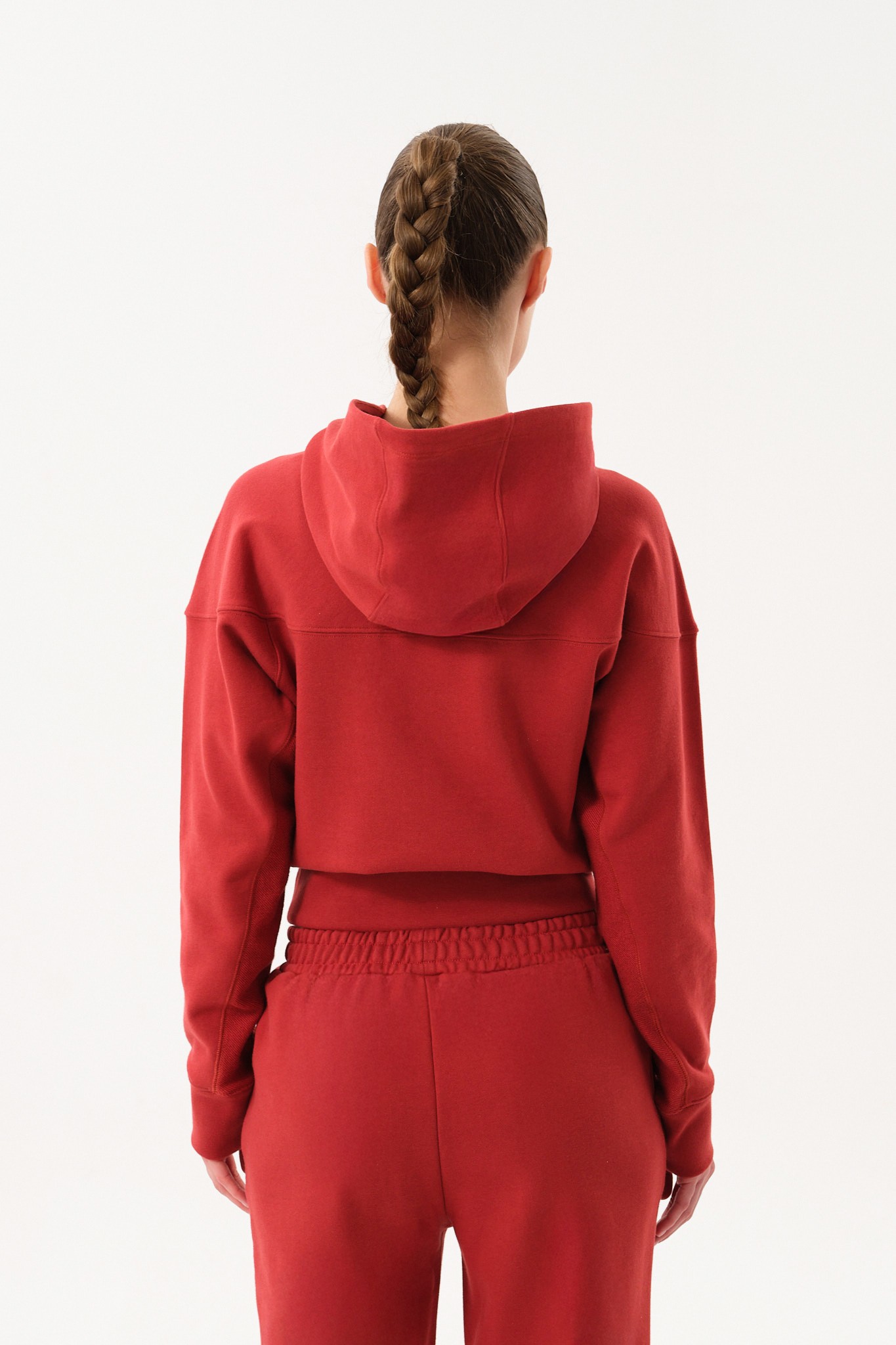Crop Kadın Hoodie - Kiremit