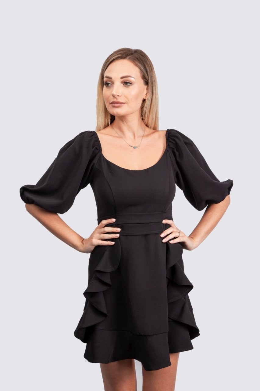 Zaden Zaden Fashion Black Frilly Dress