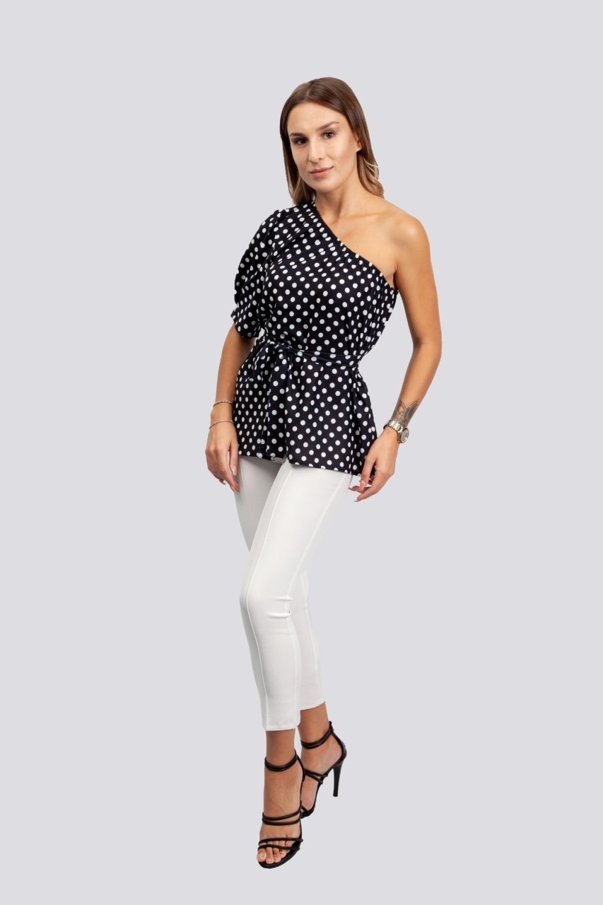 Zaden Zaden Fashion Single Sleeve Polka Dot Shirt