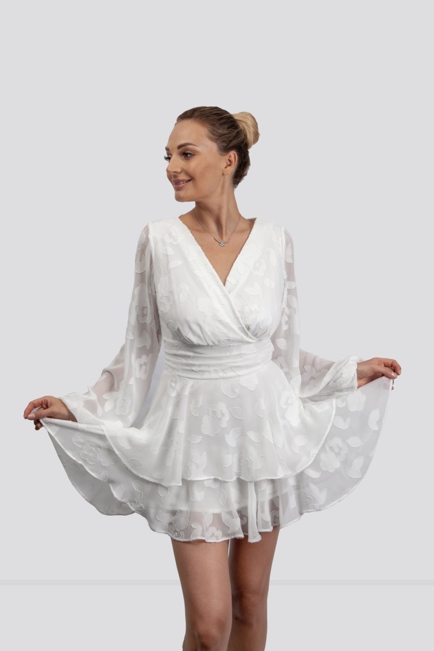 Zaden Zaden White Chiffon Dress