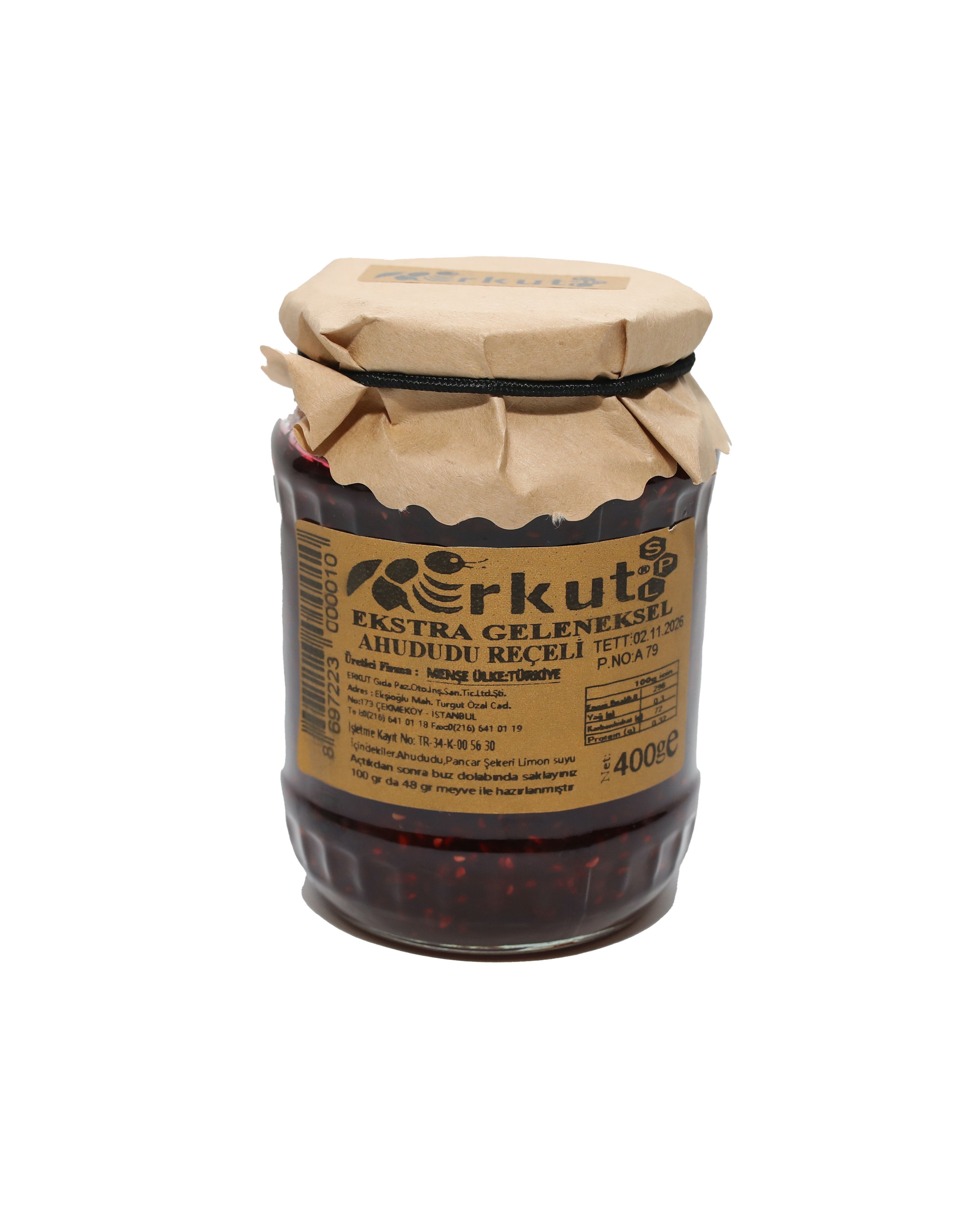 Erkut Ahududu Reçeli 400 Gr.