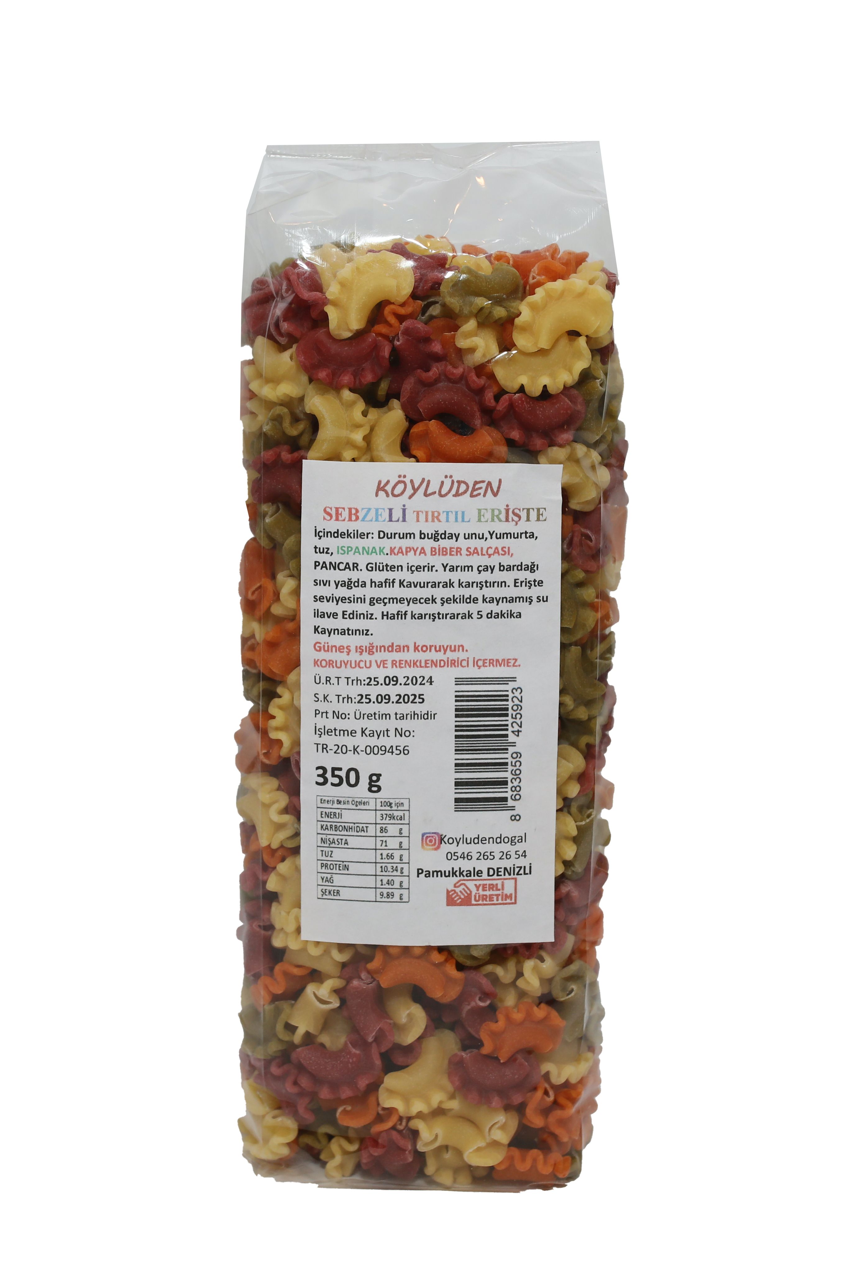 Sebzeli Tırtıl Erişte 350 Gr.