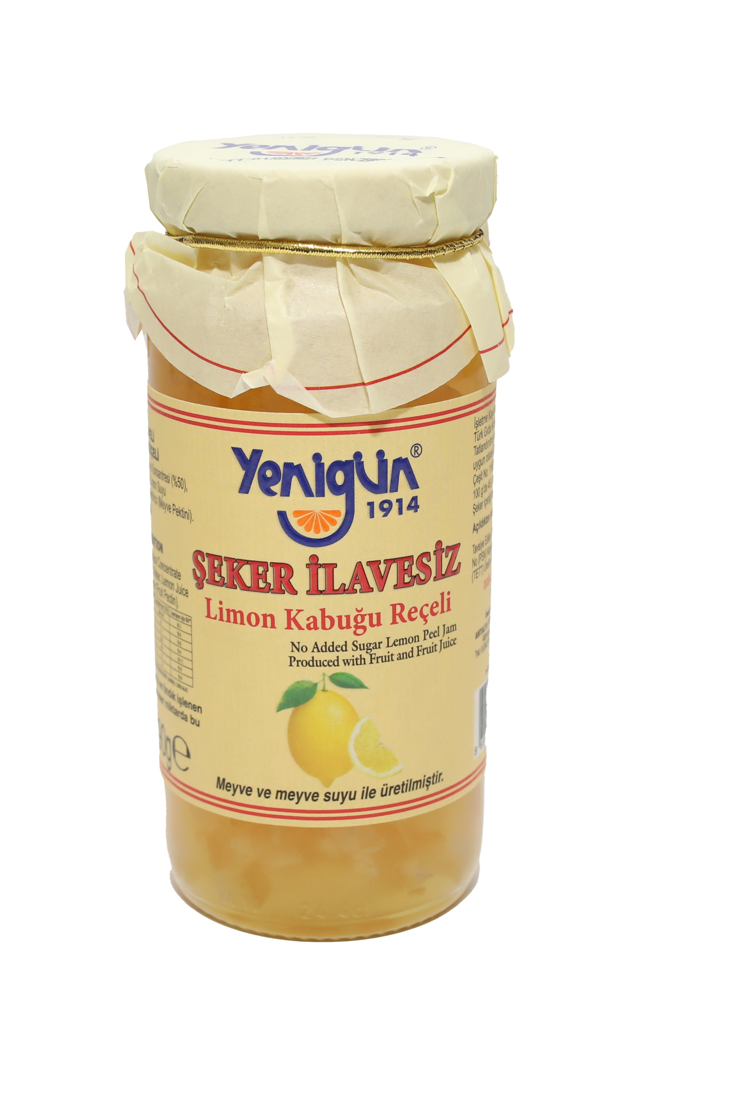 Yenigün Şeker İlavesiz Limon Kabuğu Reçeli