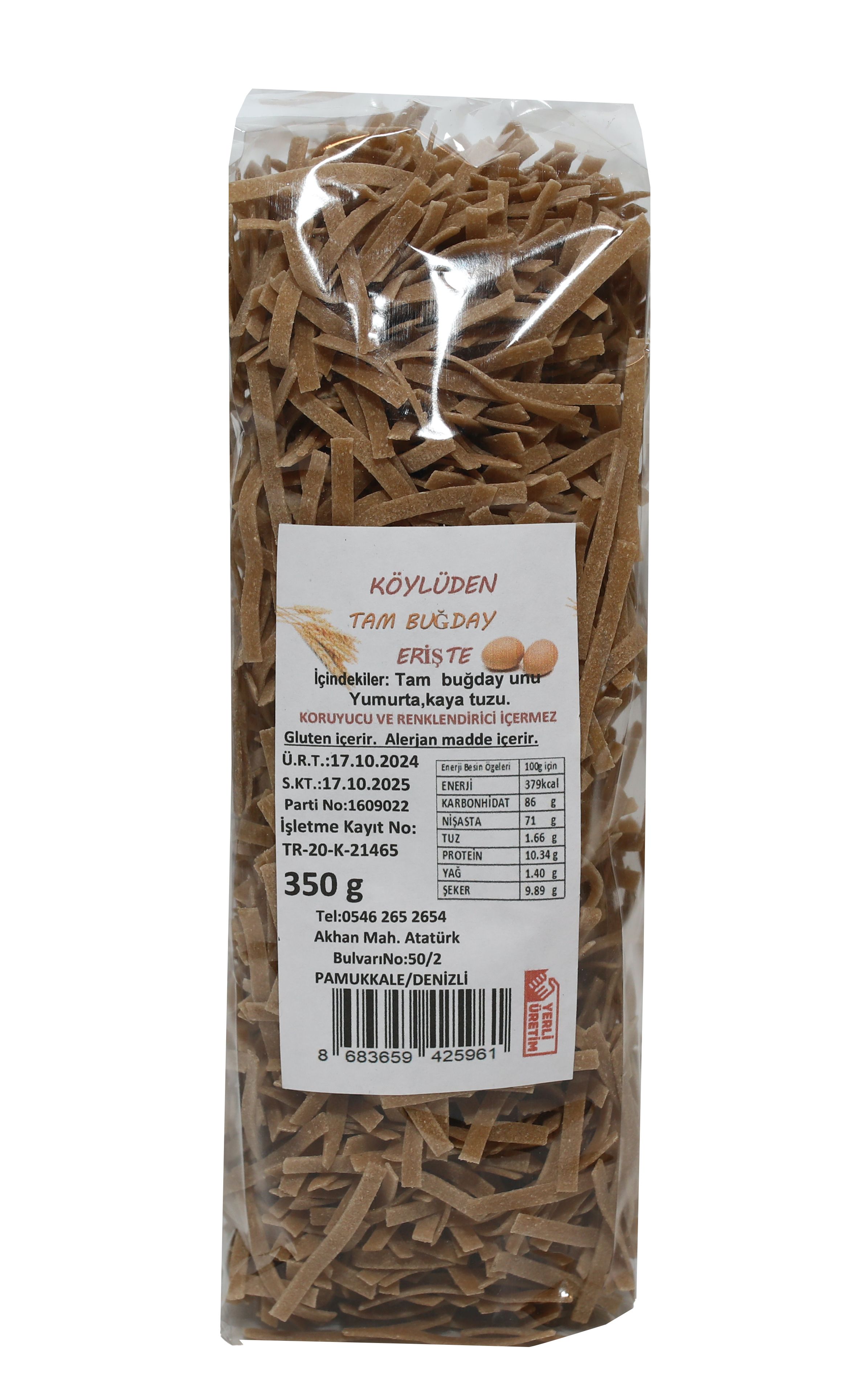 Tam Buğday Erişte 350 Gr.