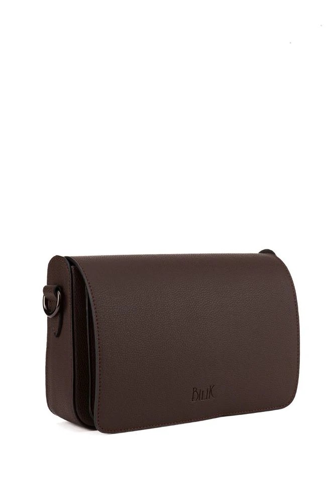 Deri Görünümlü Kapaklı Mini Box Çanta