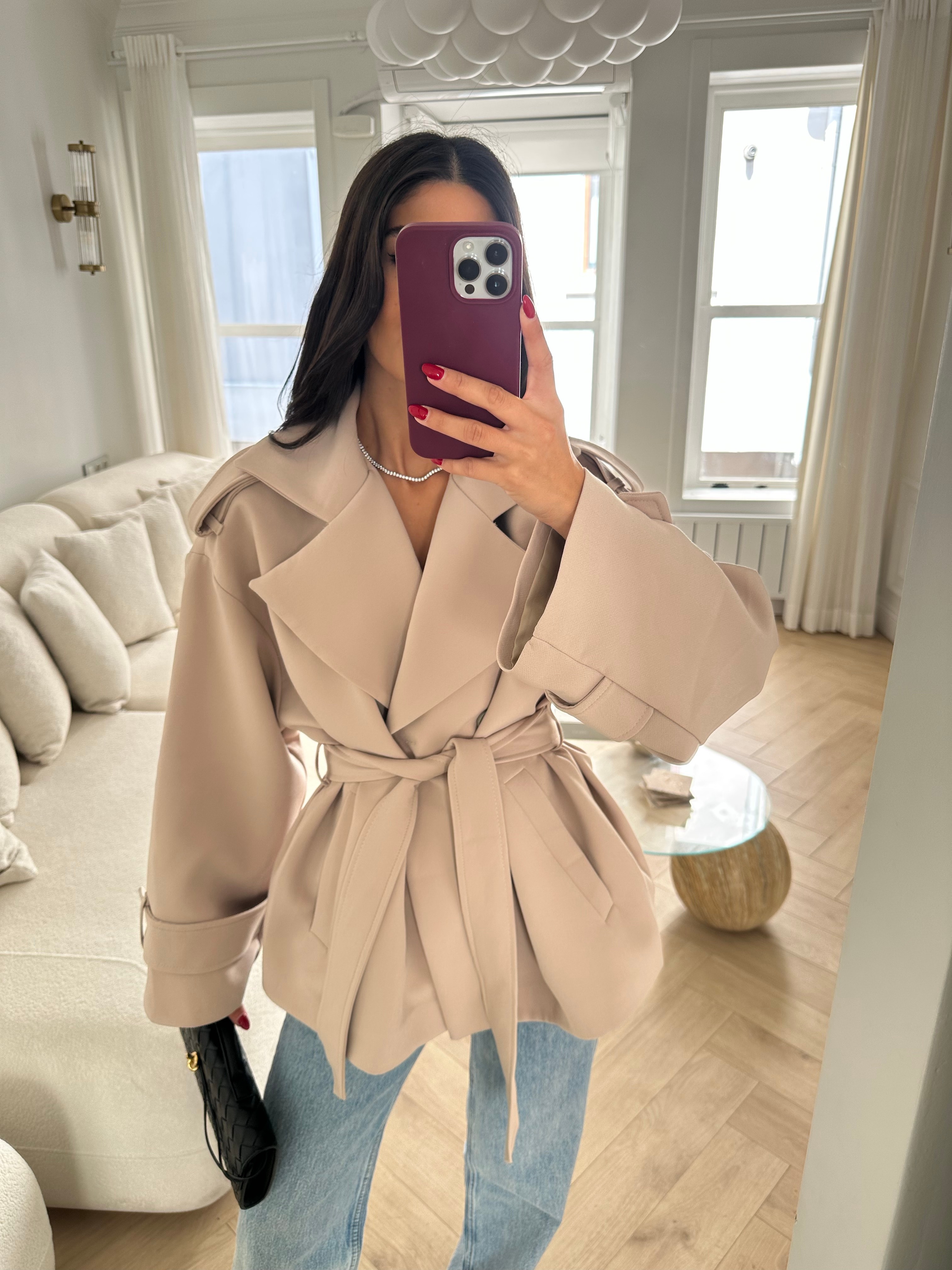Oversize Ara Boy Camel Trençkot 