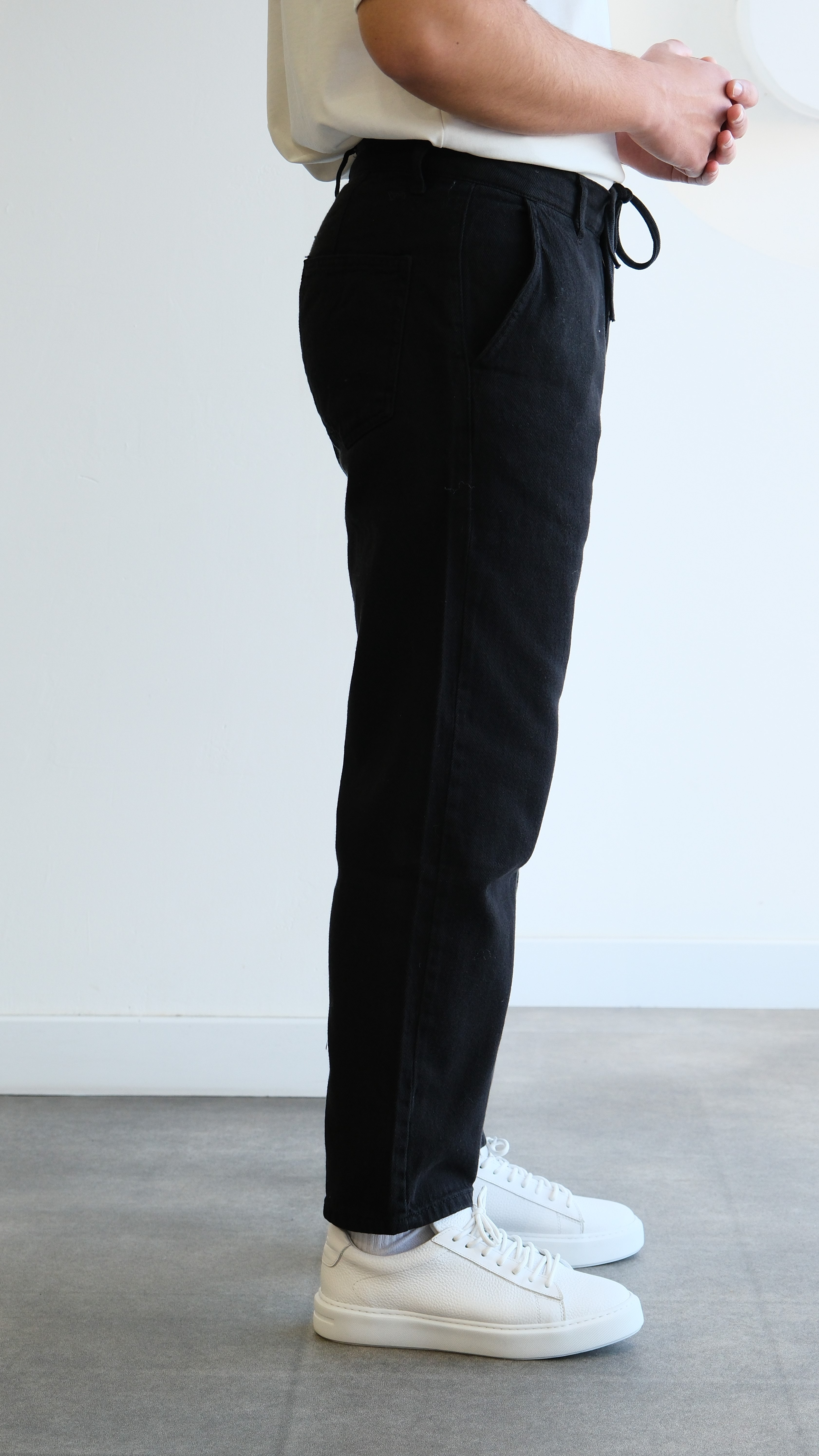 Siyah Boyfriend Gabardin Pantolon