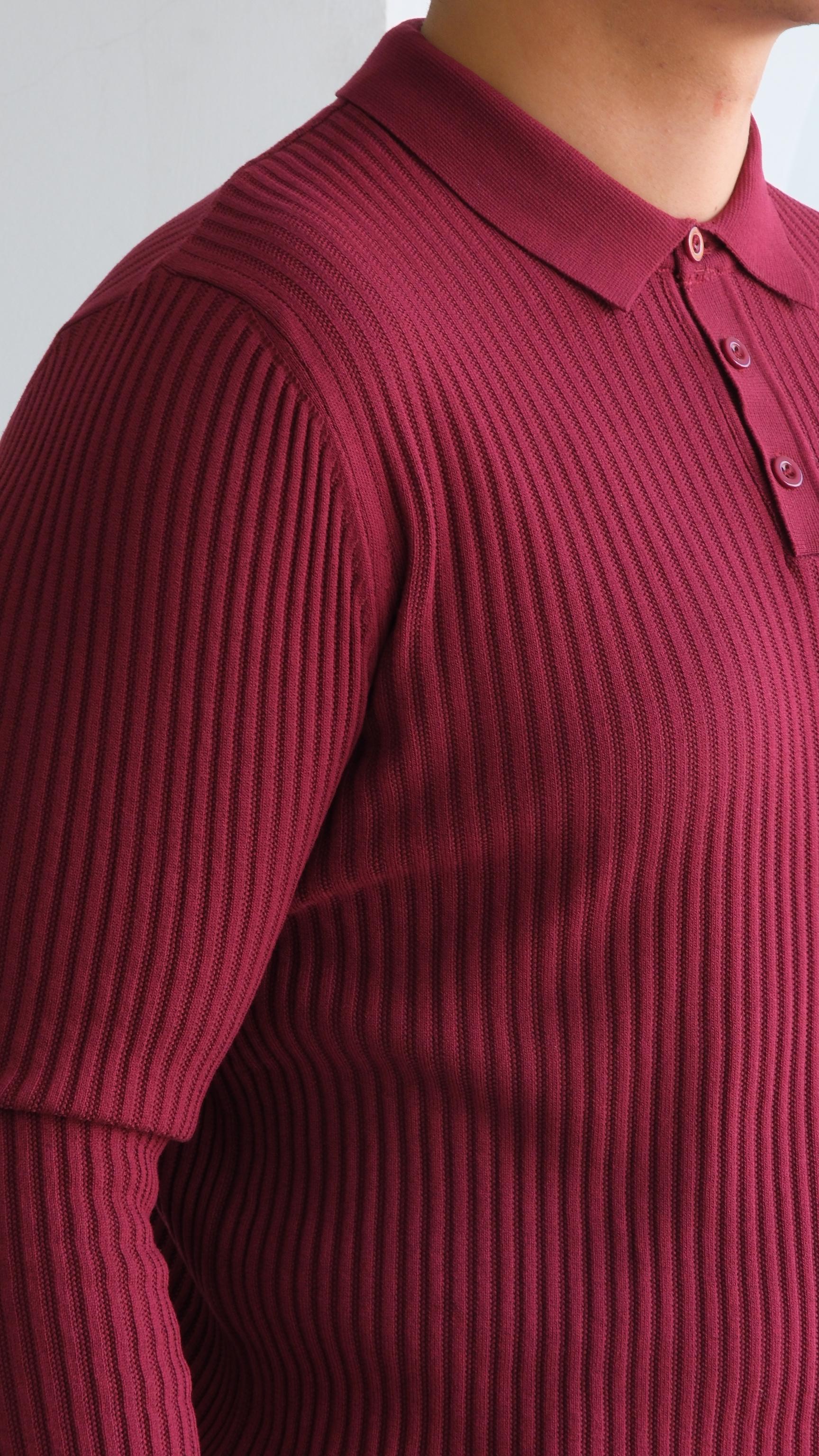 Bordo Polo Yaka Triko