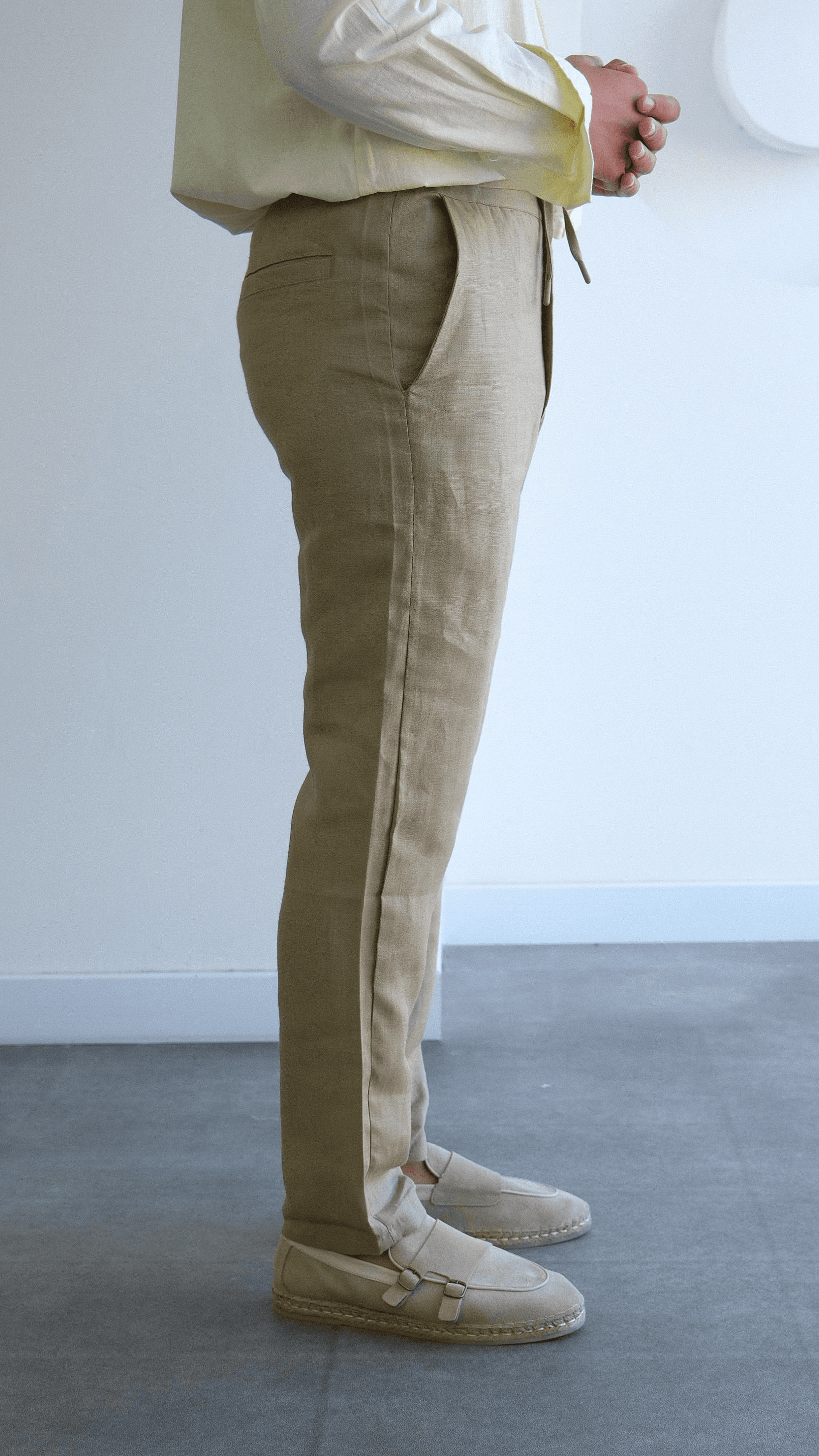 Regular Fit Haki Keten Pantolon