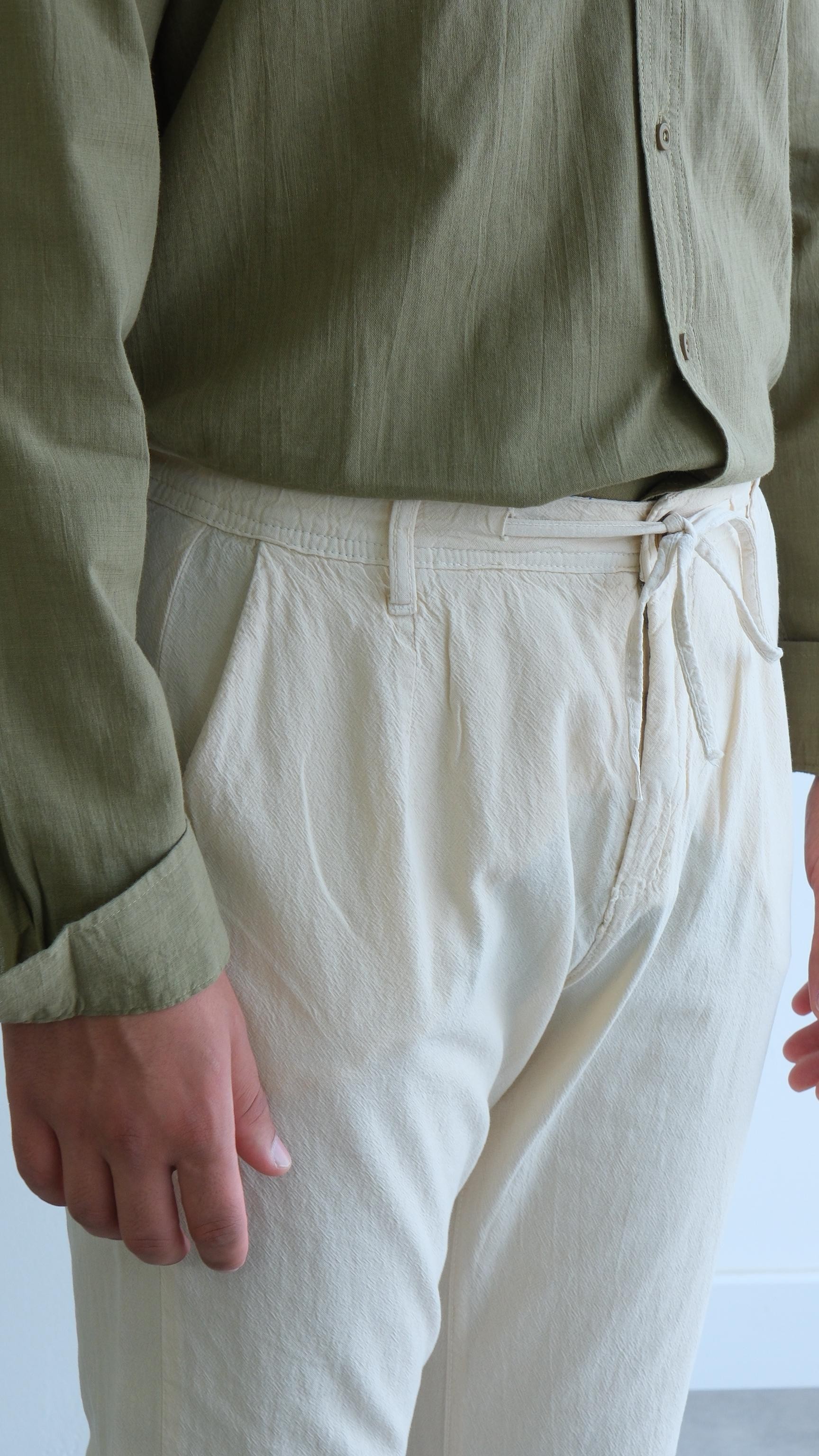 Bej Regular Keten Pantolon