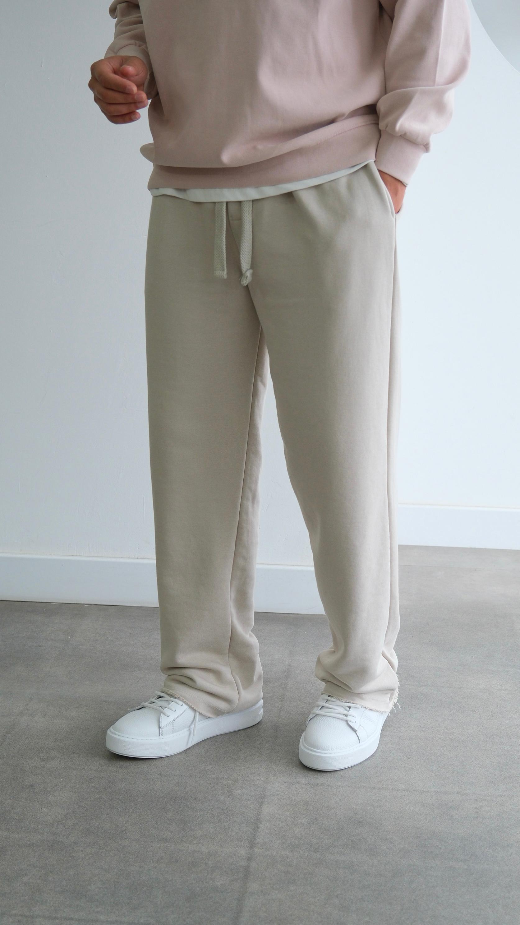 Bej Baggy Eşofman Altı