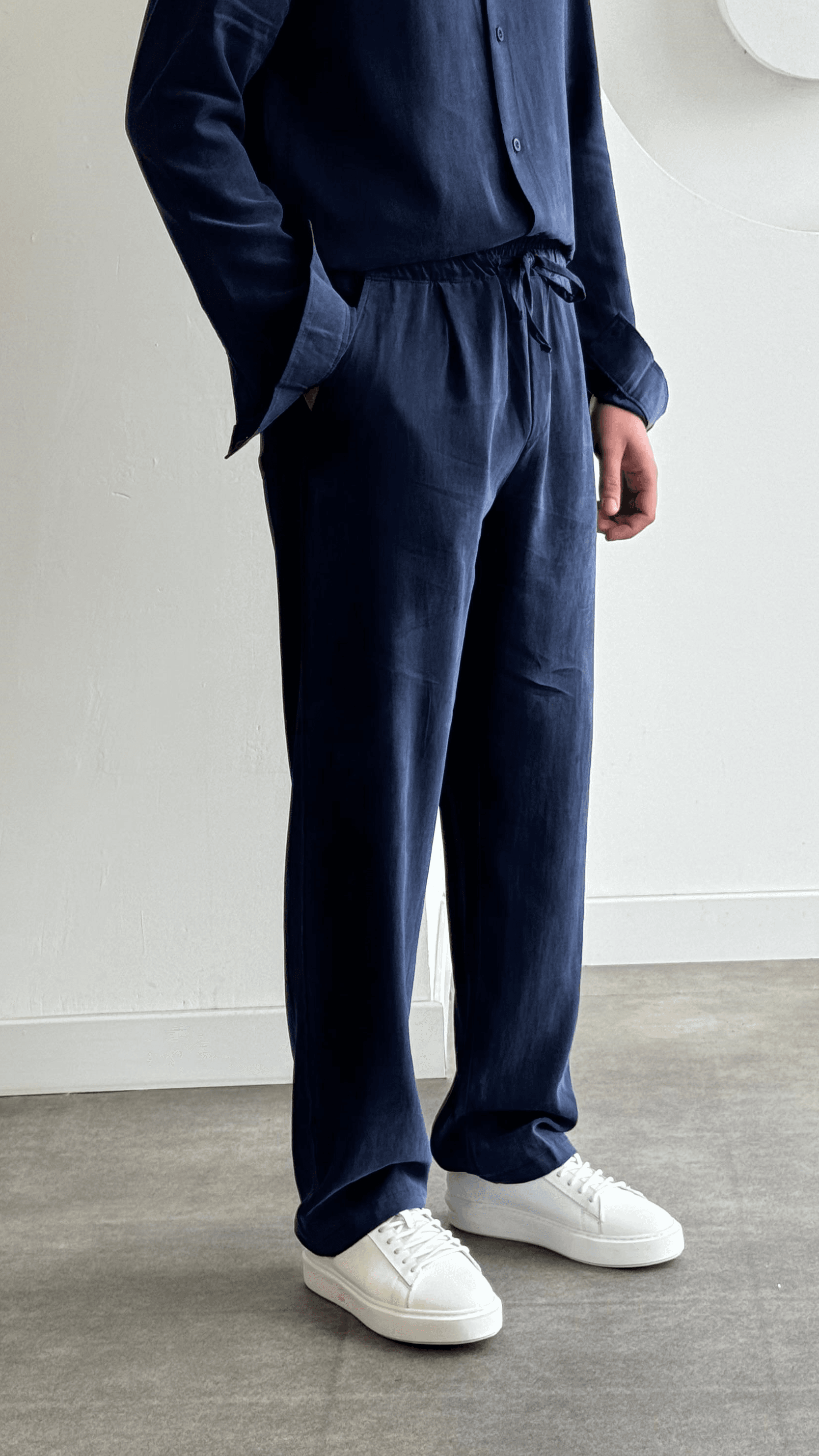 Lacivert Modal Baggy Pantolon