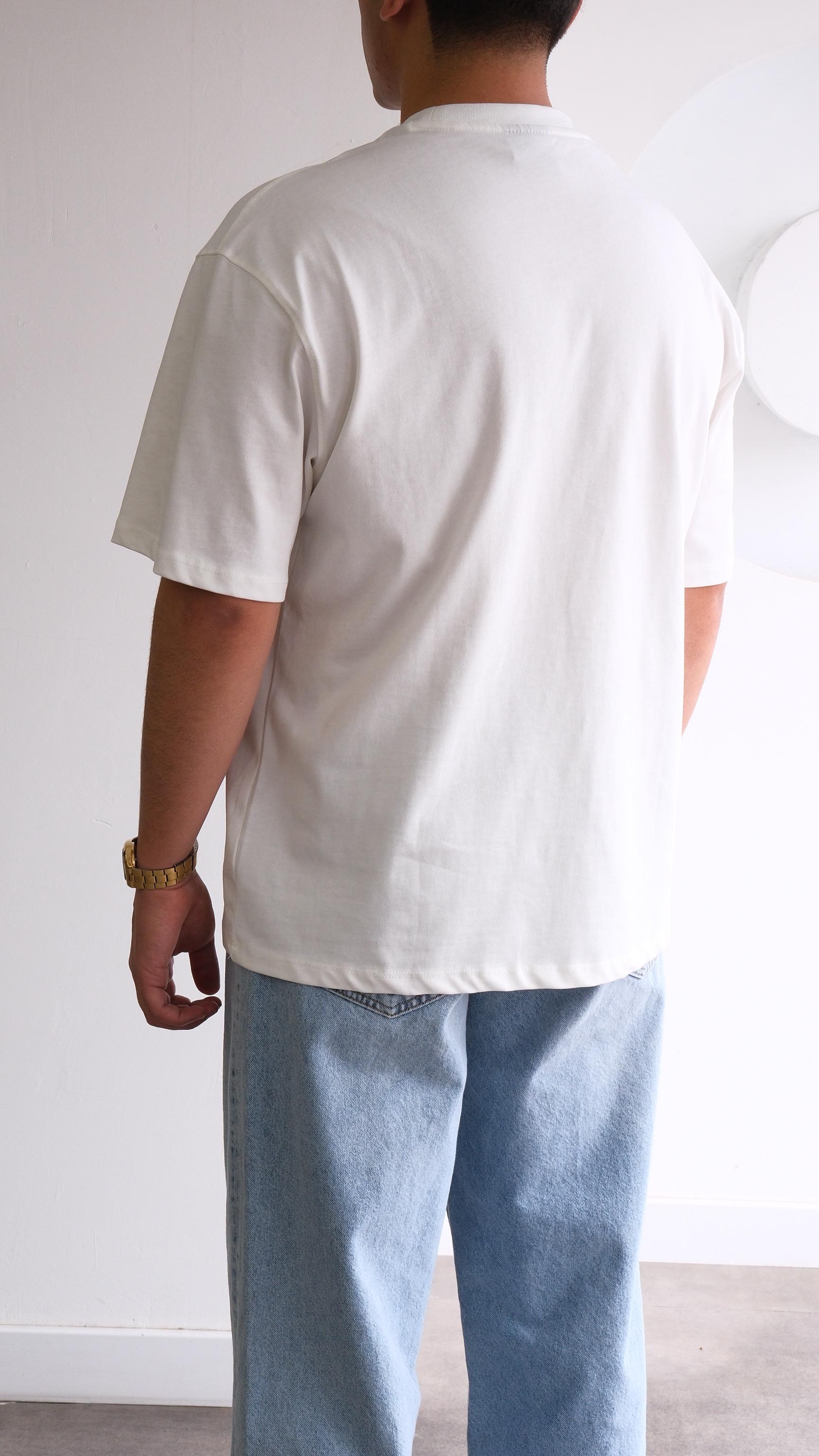 Beyaz Basıc Oversize Tshirt