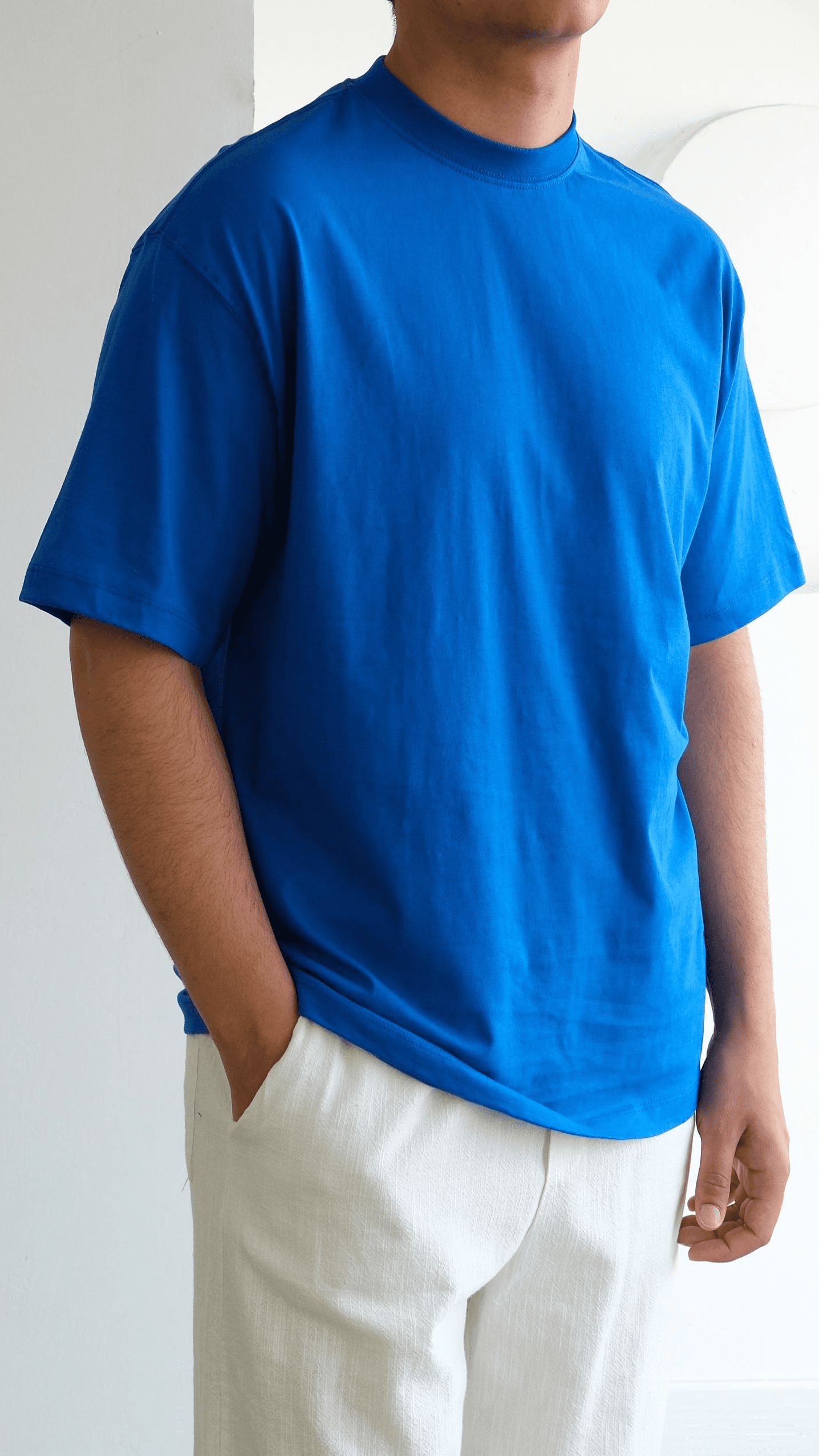 Saks Mavisi Basıc Oversize Tshirt