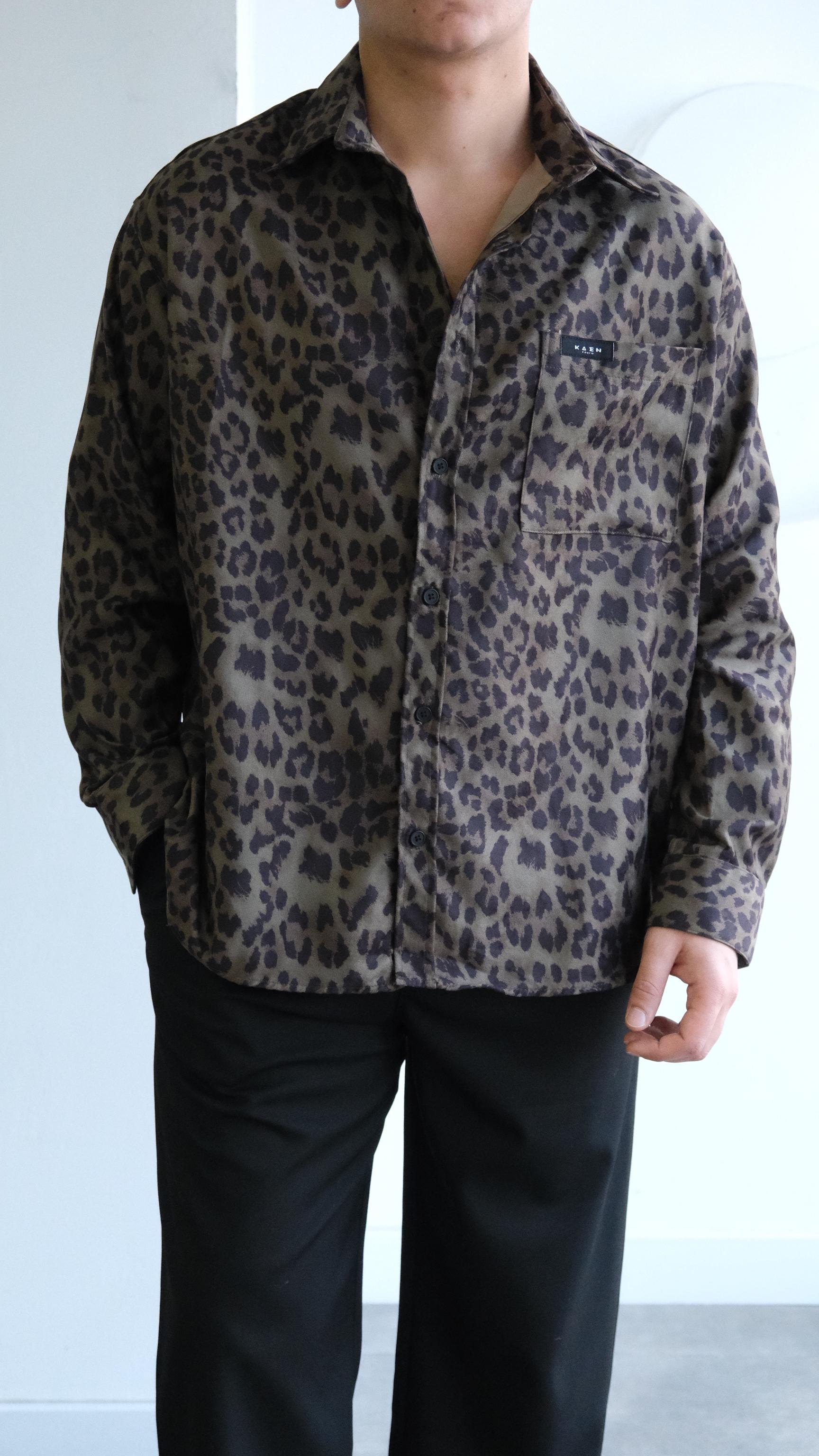 Haki Nubuk Desenli Gömlek