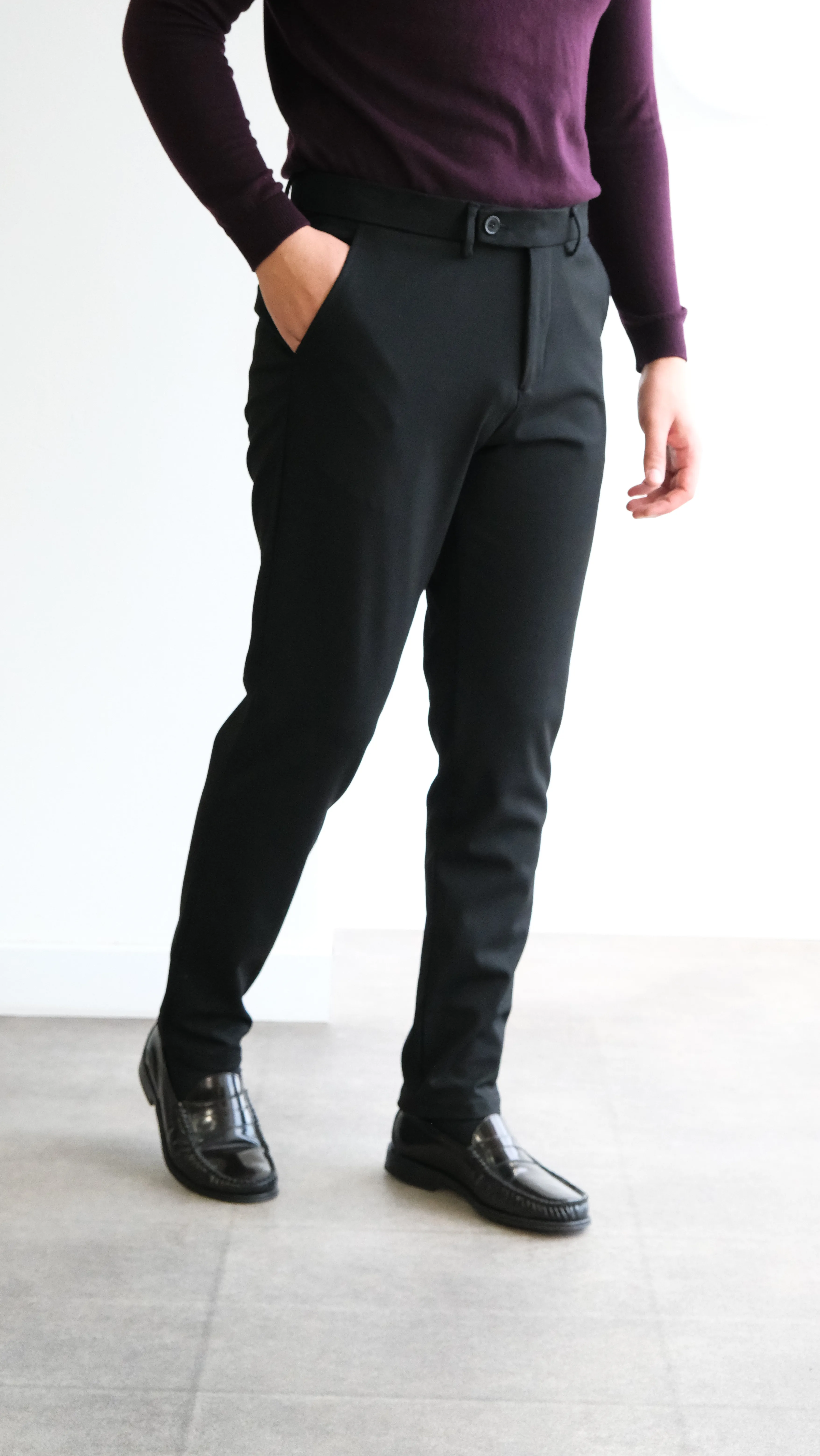 Siyah Klasik Kesim Kumaş Pantolon