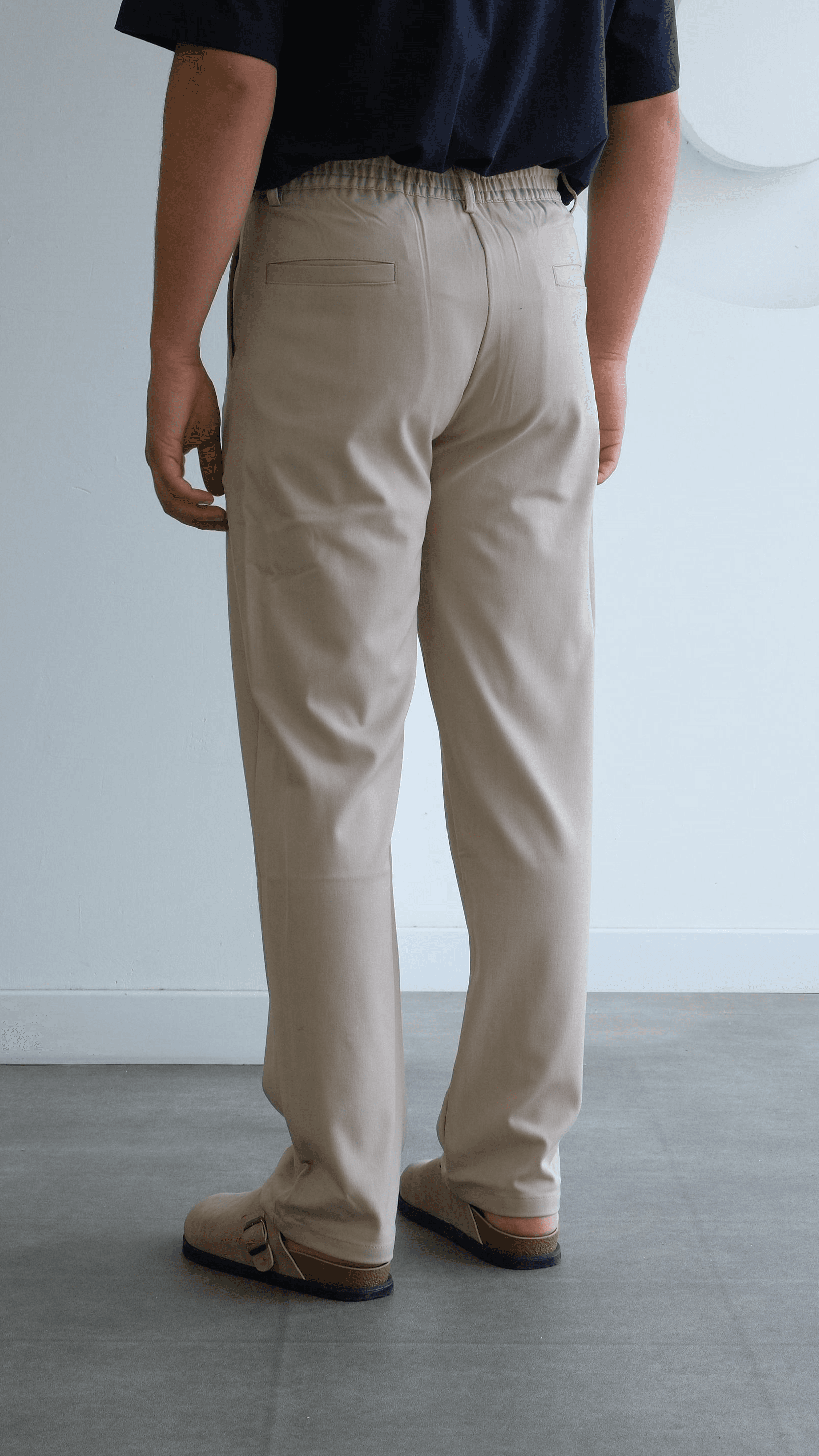 Bej Baggy Kumaş Pantolon