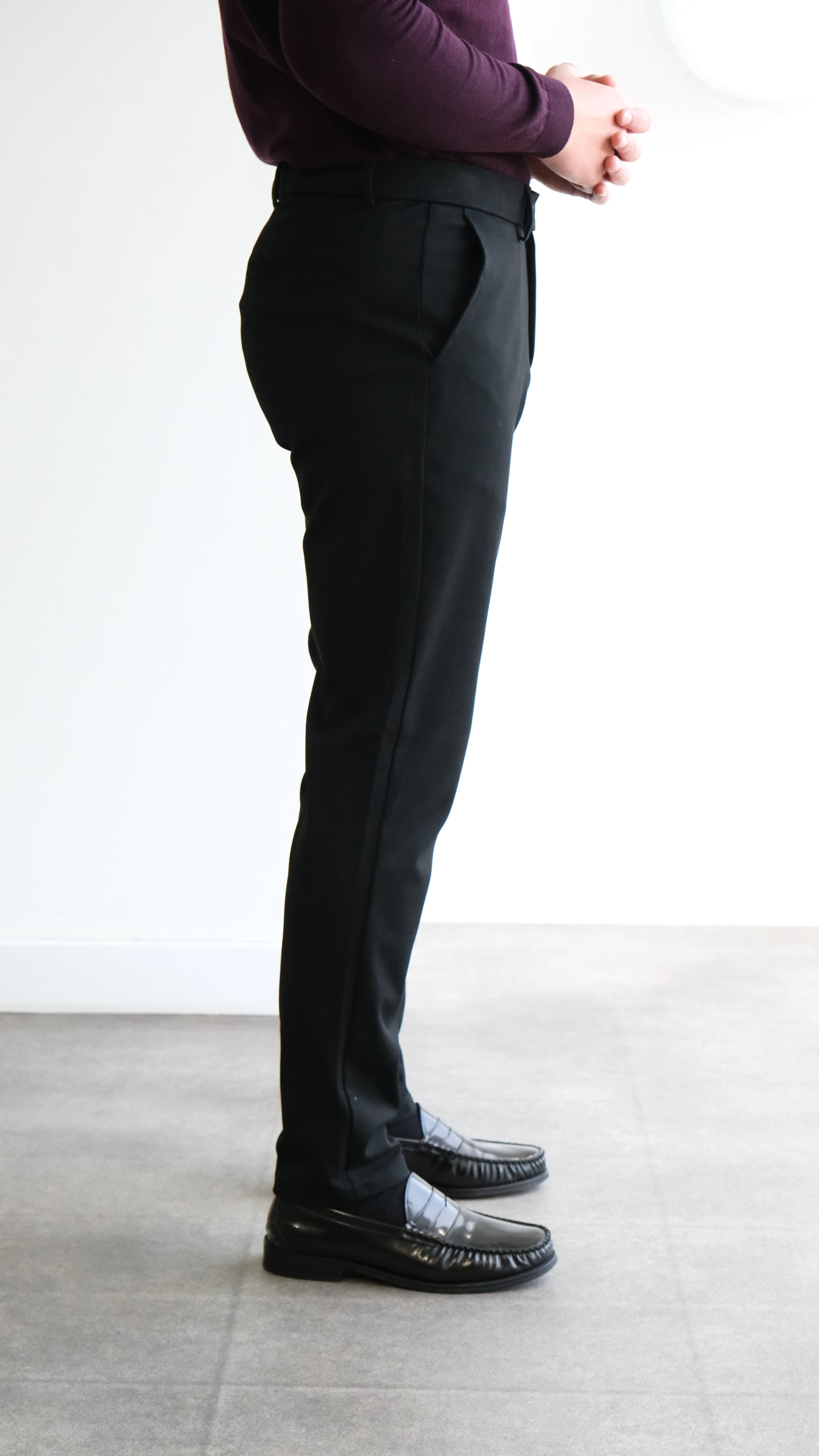 Siyah Klasik Kesim Kumaş Pantolon