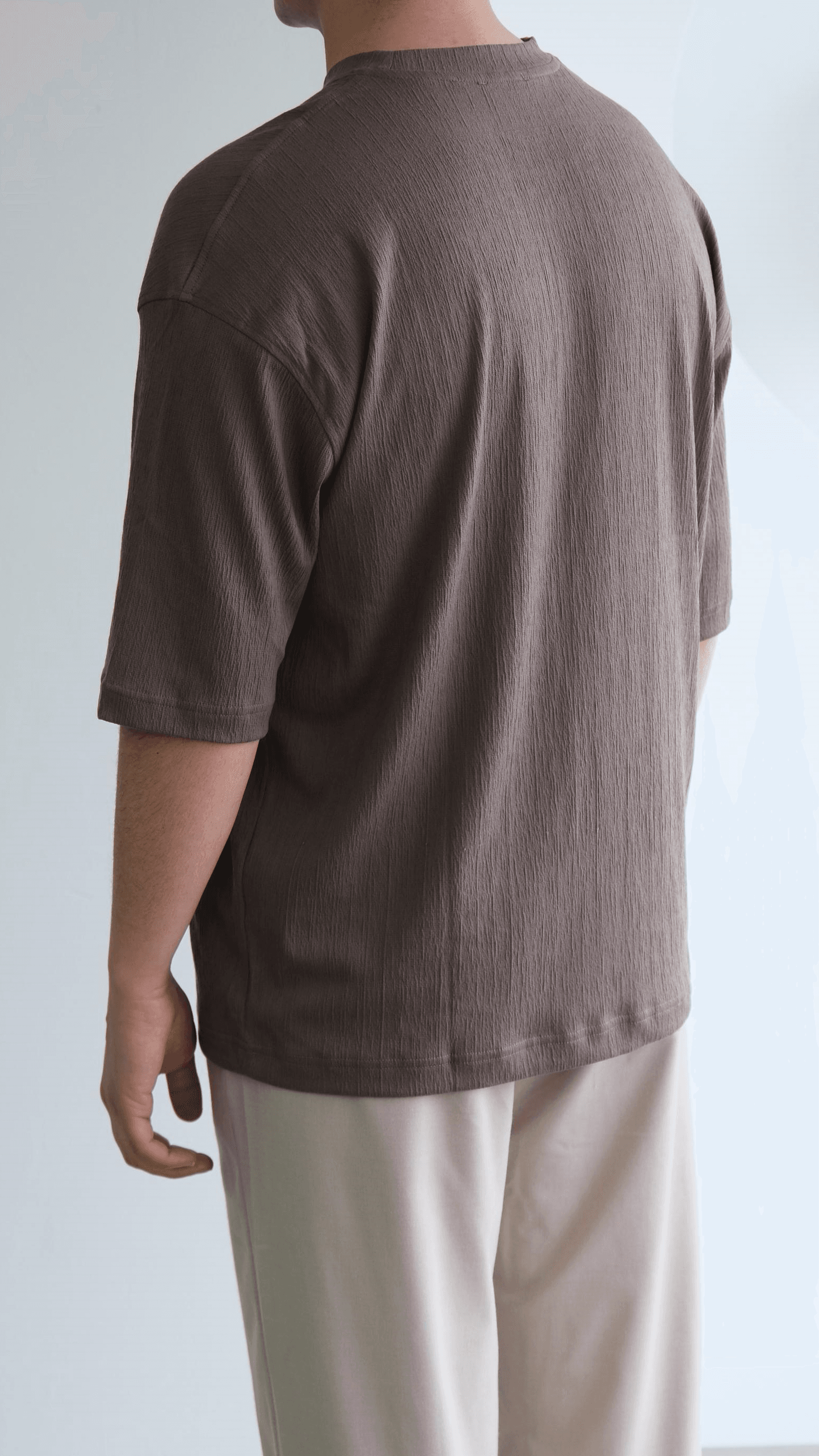 Kahve Dokulu Oversize Tshirt