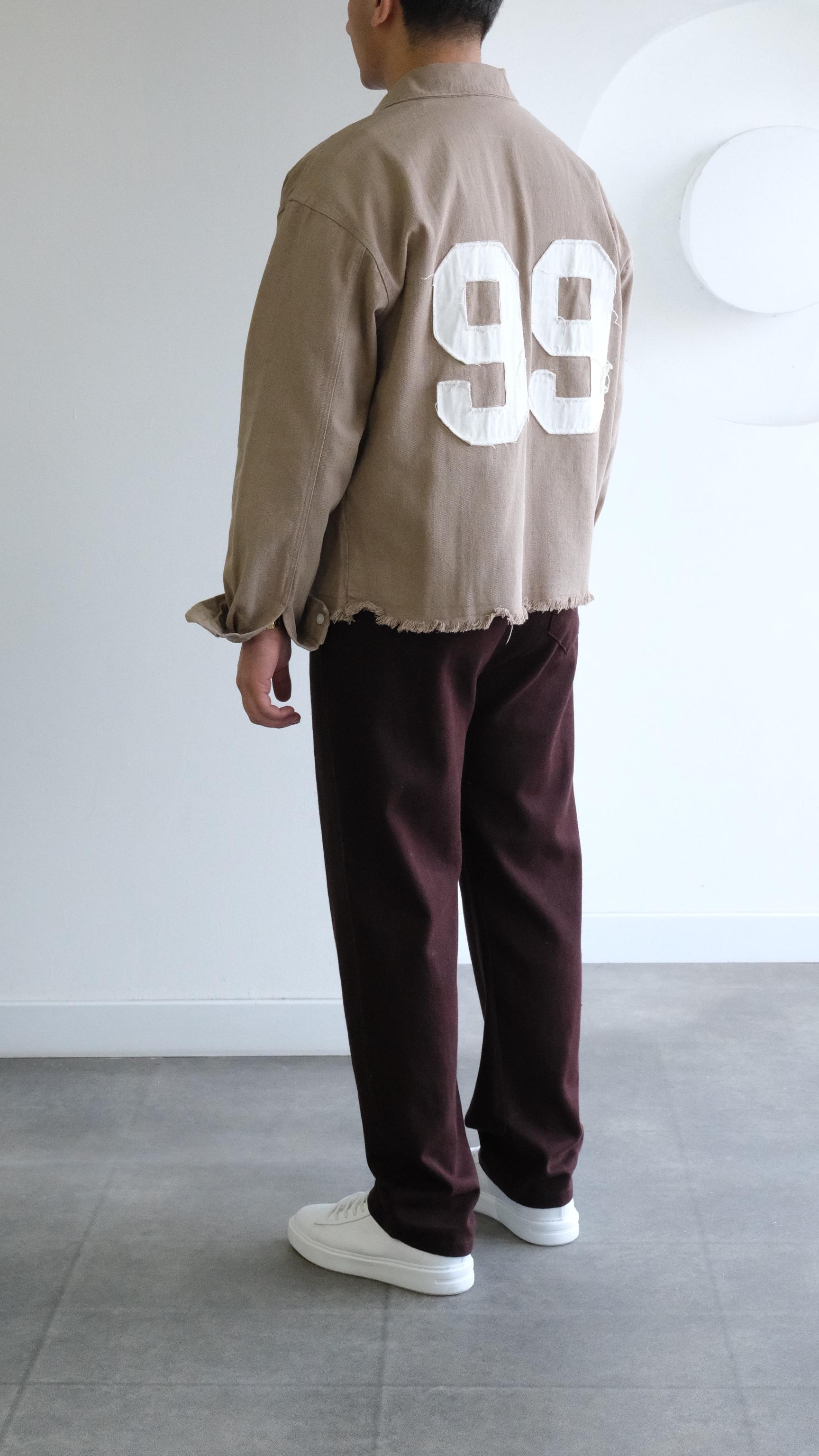 Sırt Baskılı Bej Gabardin Gömlek