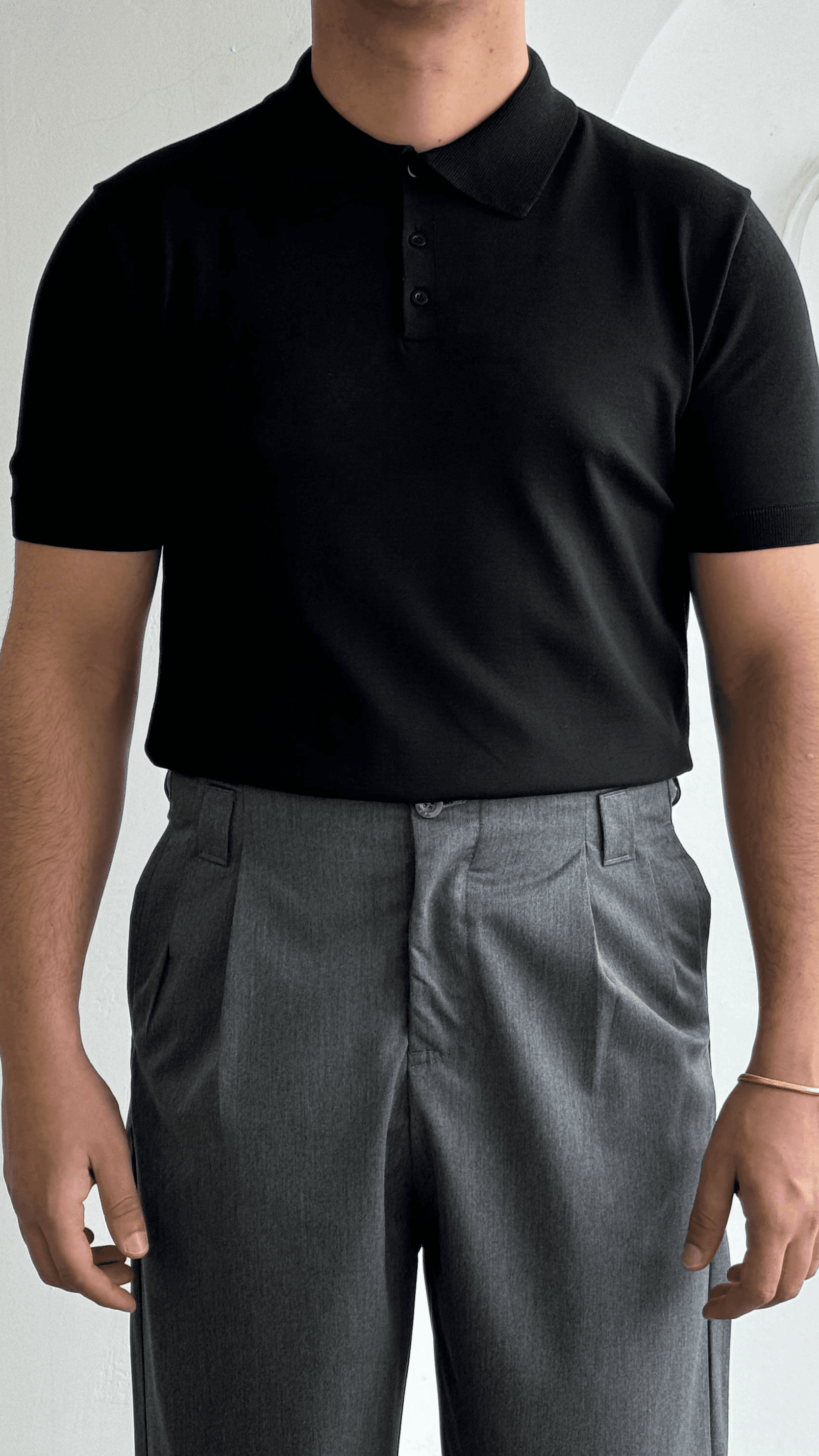 Polo Yaka Siyah Triko