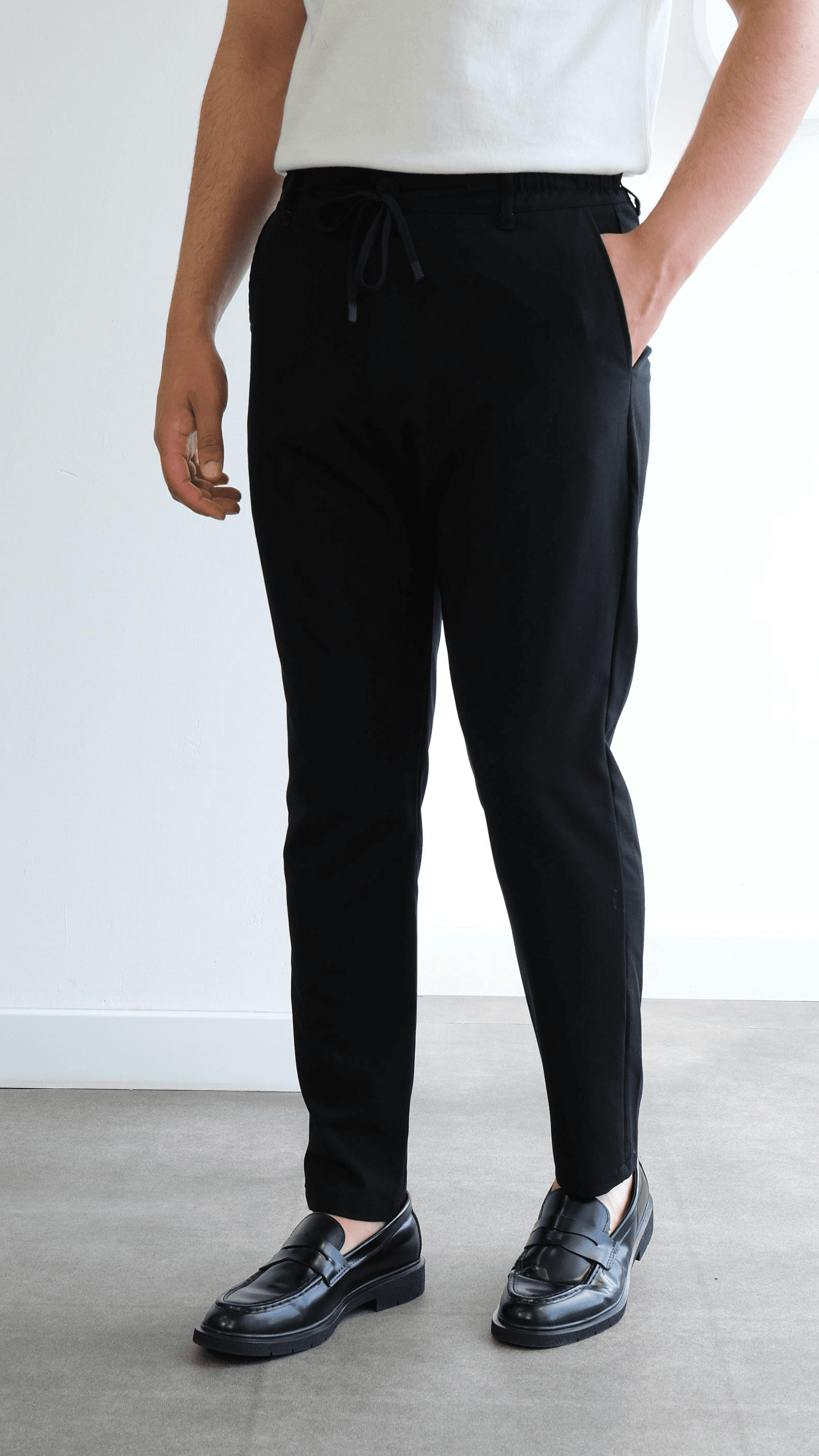 Siyah Jogger Teknik Kumaş Pantolon