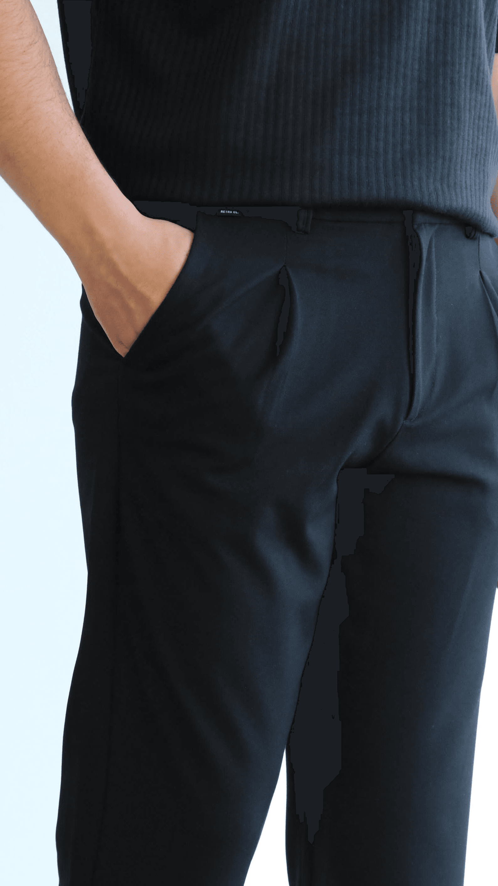 Siyah Straight Fit Kumaş Pantolon
