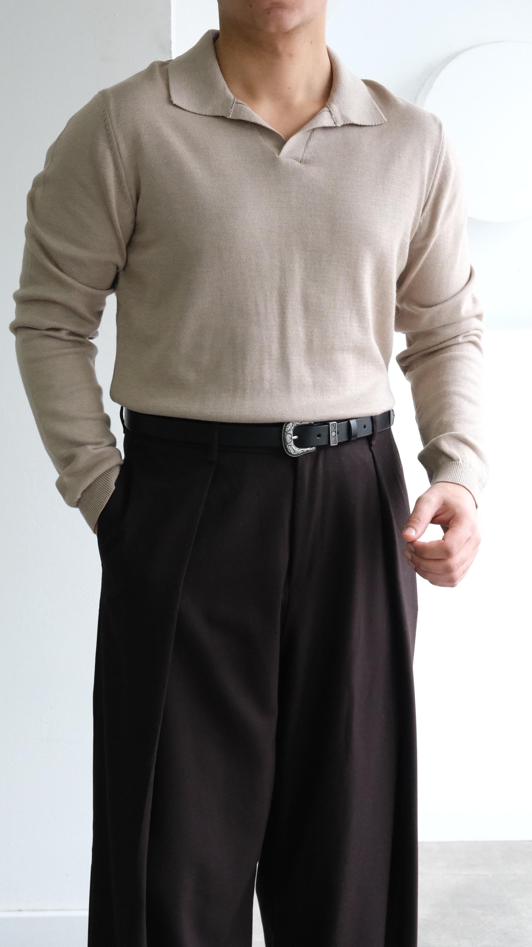 Bej Apaş Yaka Triko