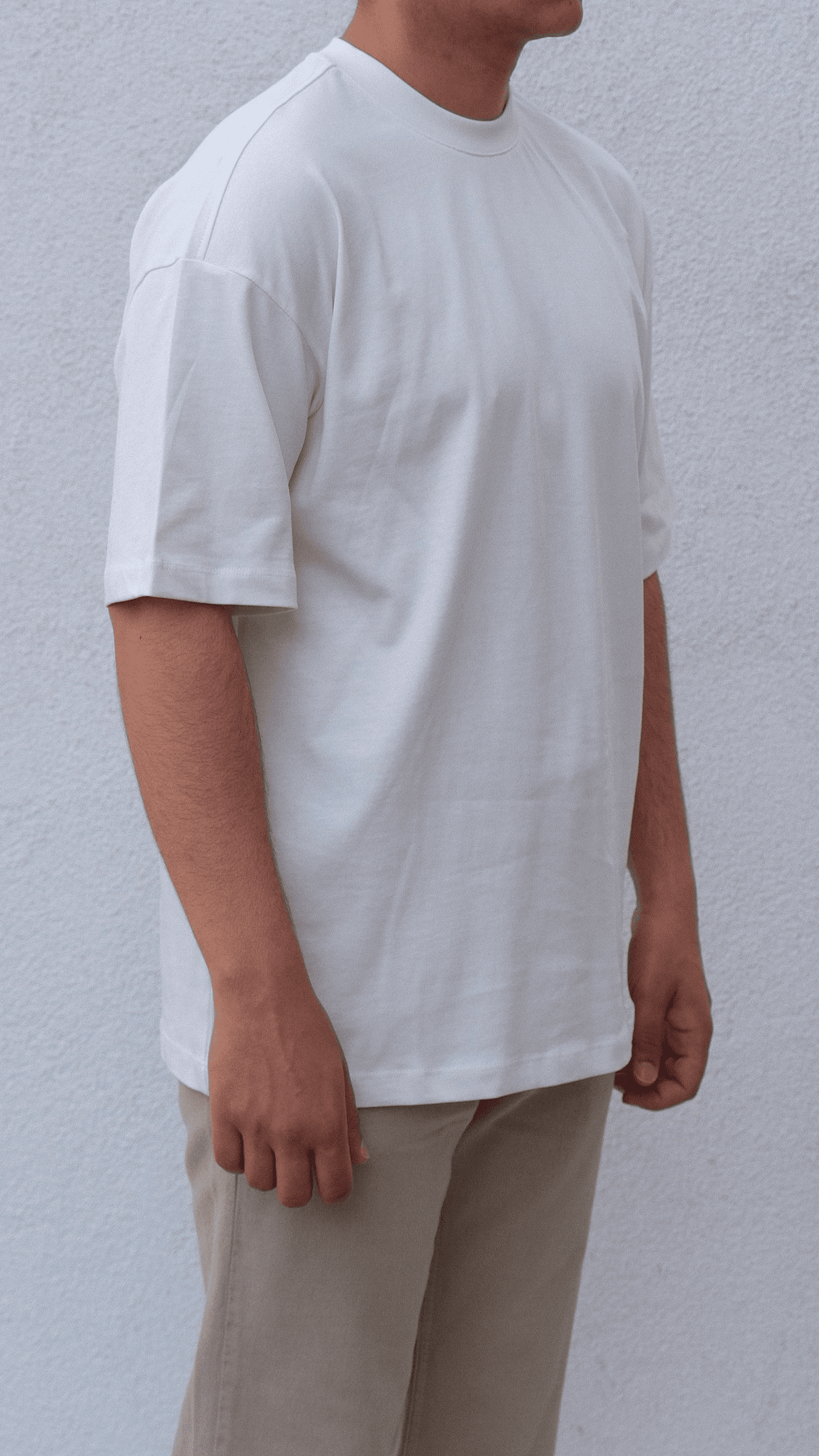 Beyaz Basıc Oversize Tshirt