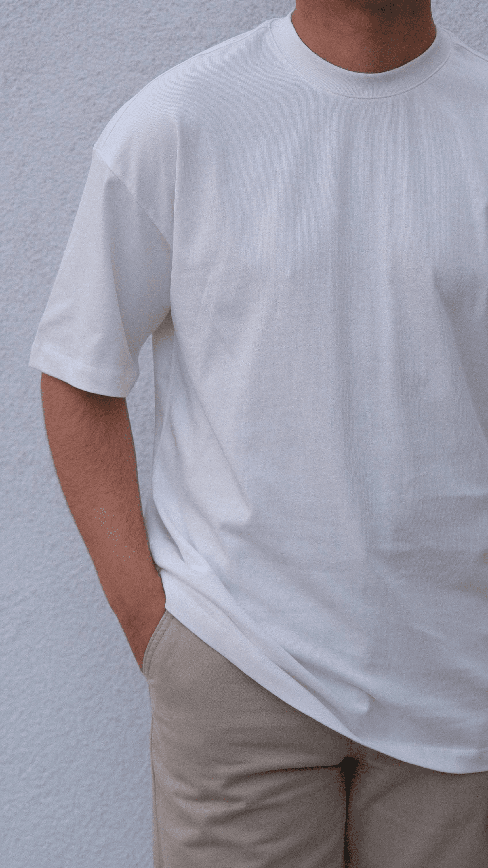 Beyaz Basıc Oversize Tshirt