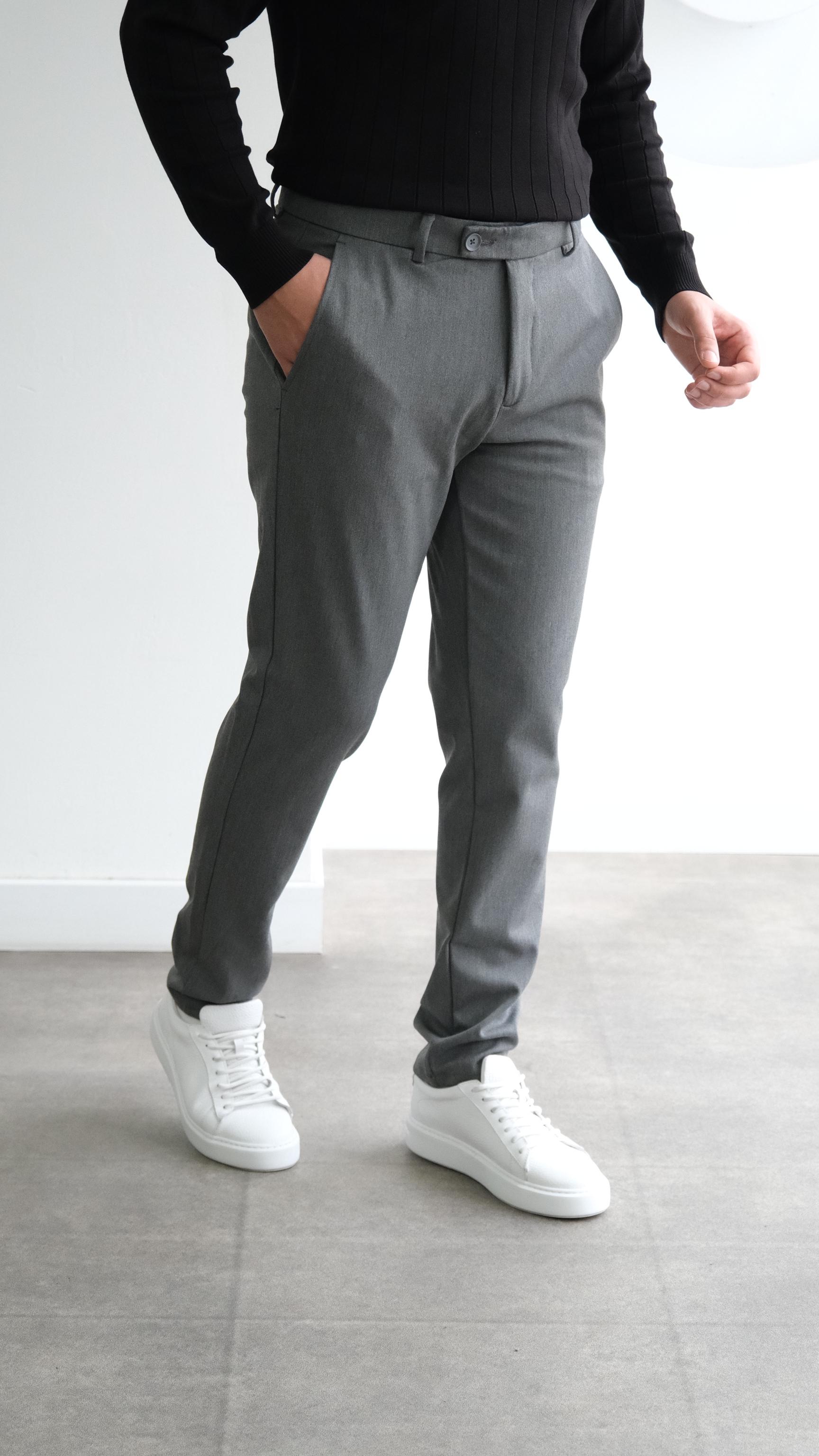 Antrasit Klasik Kesim Kumaş Pantolon