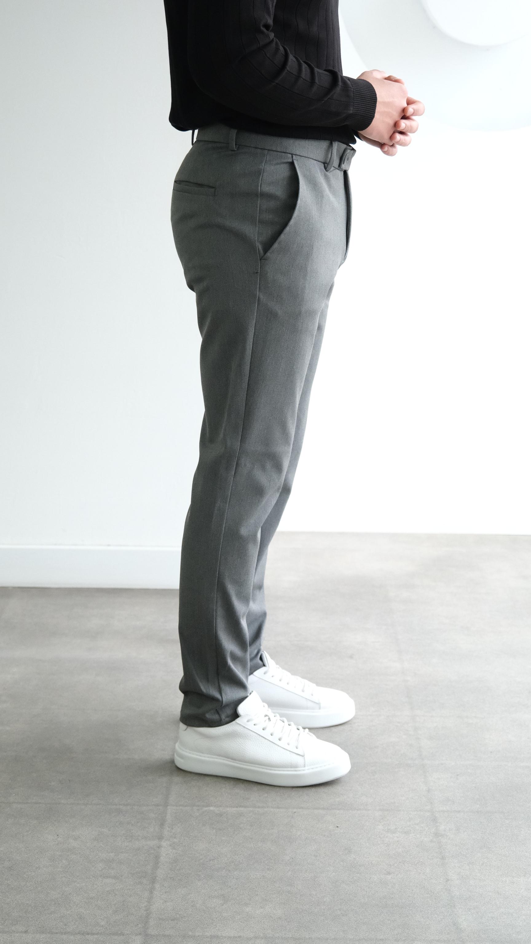 Antrasit Klasik Kesim Kumaş Pantolon