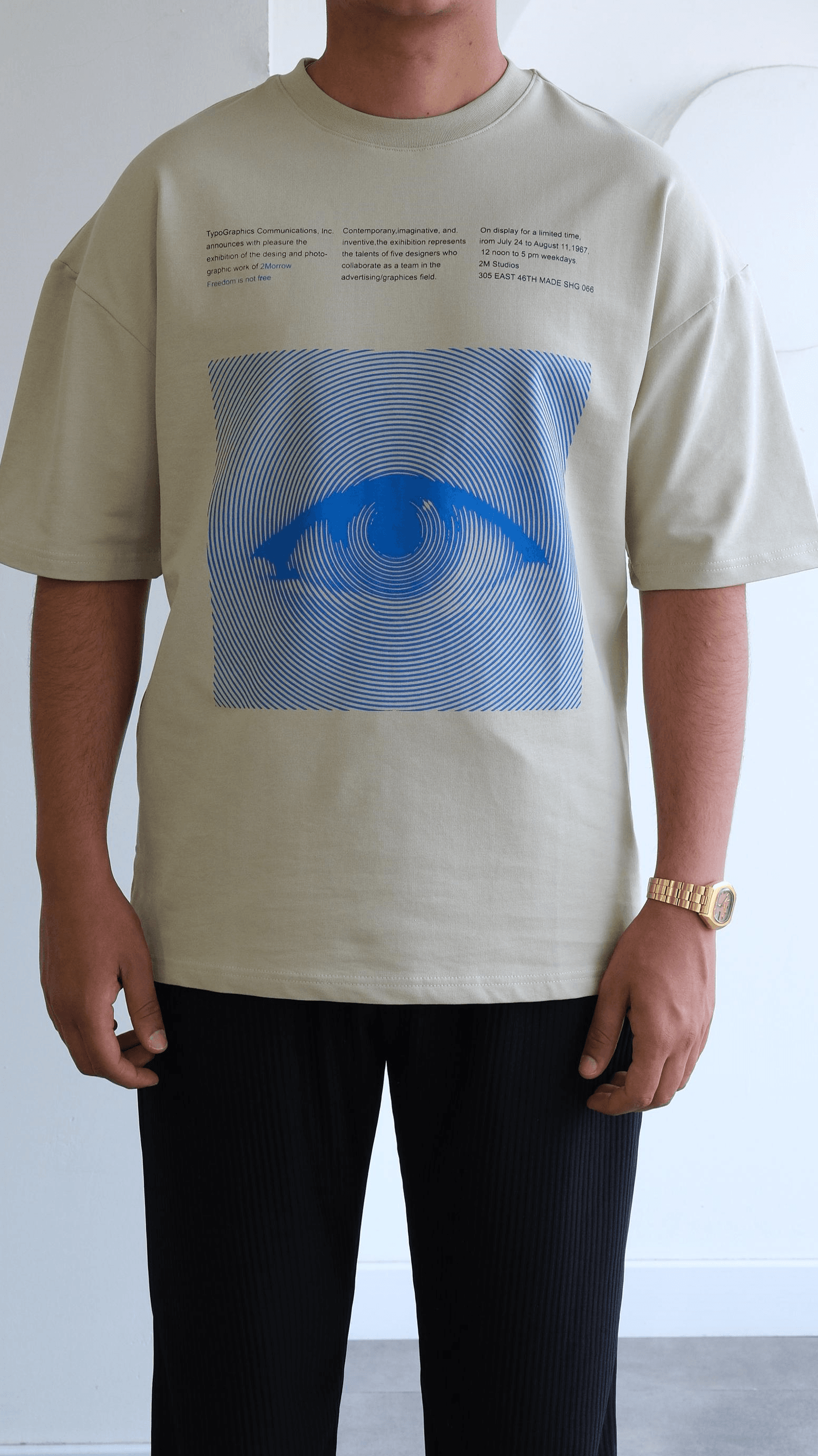 Göz Baskılı Oversize Tshirt