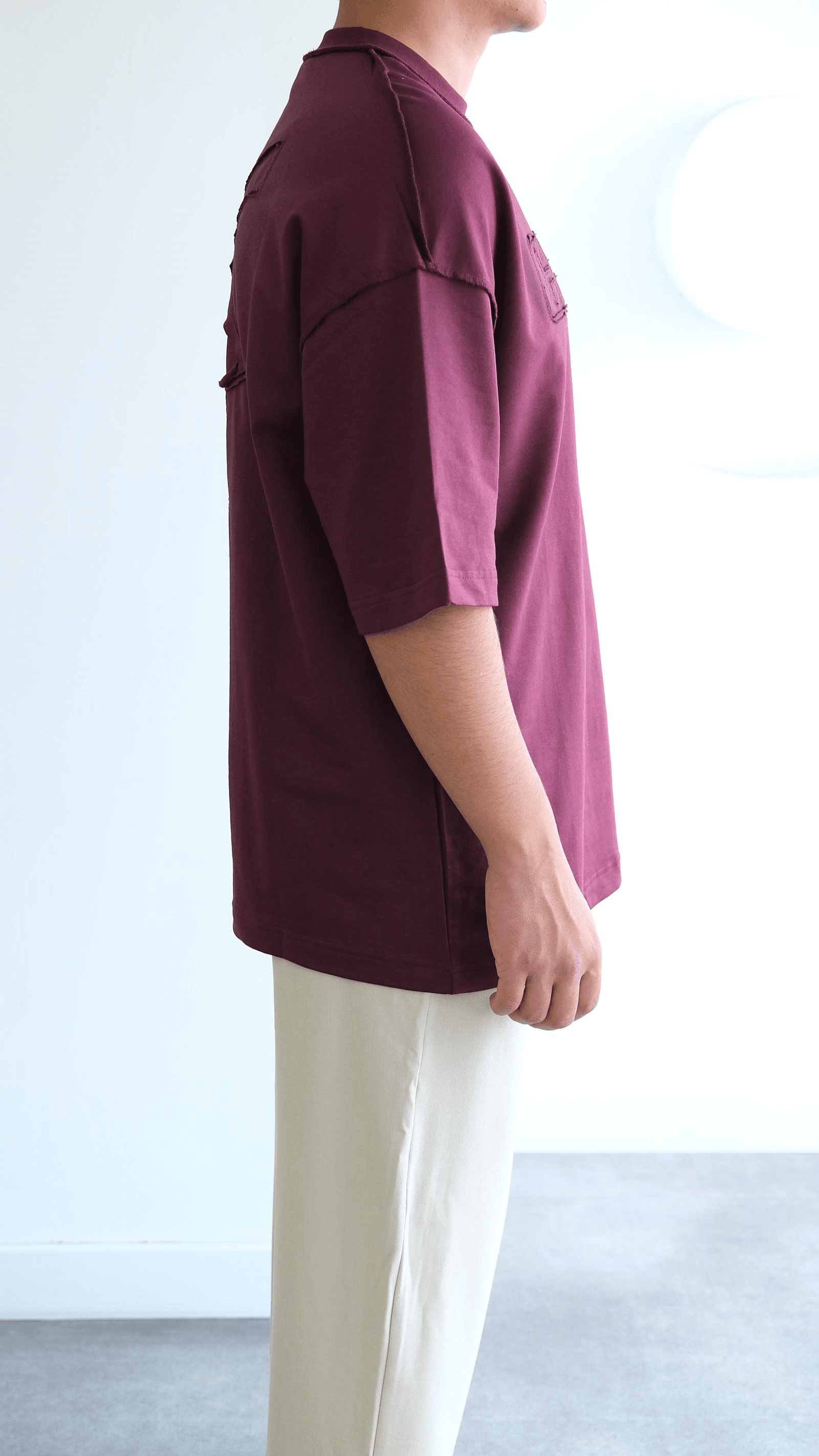 Bordo Nakışlı Tshirt