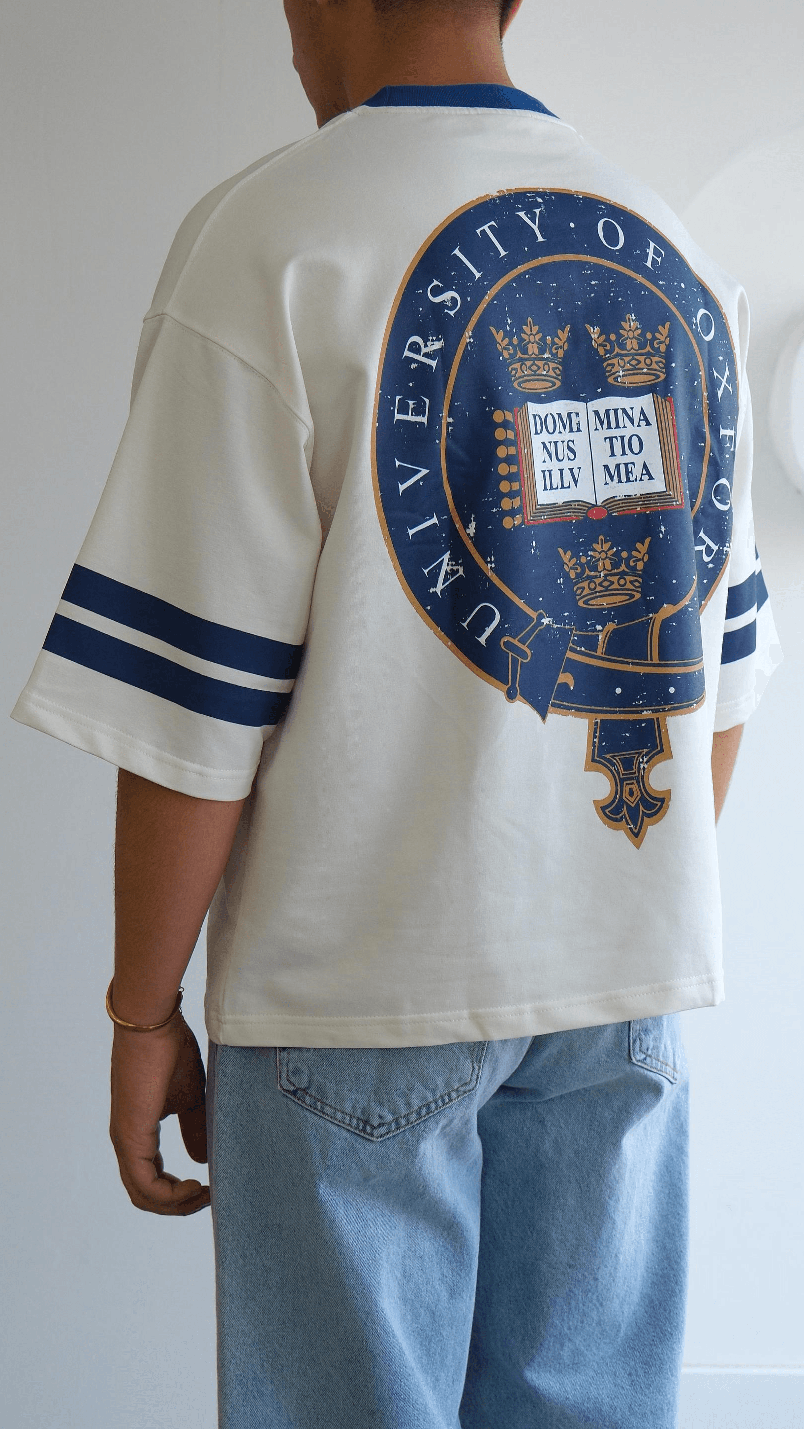Baskılı Crop Fıt Beyaz Tshirt
