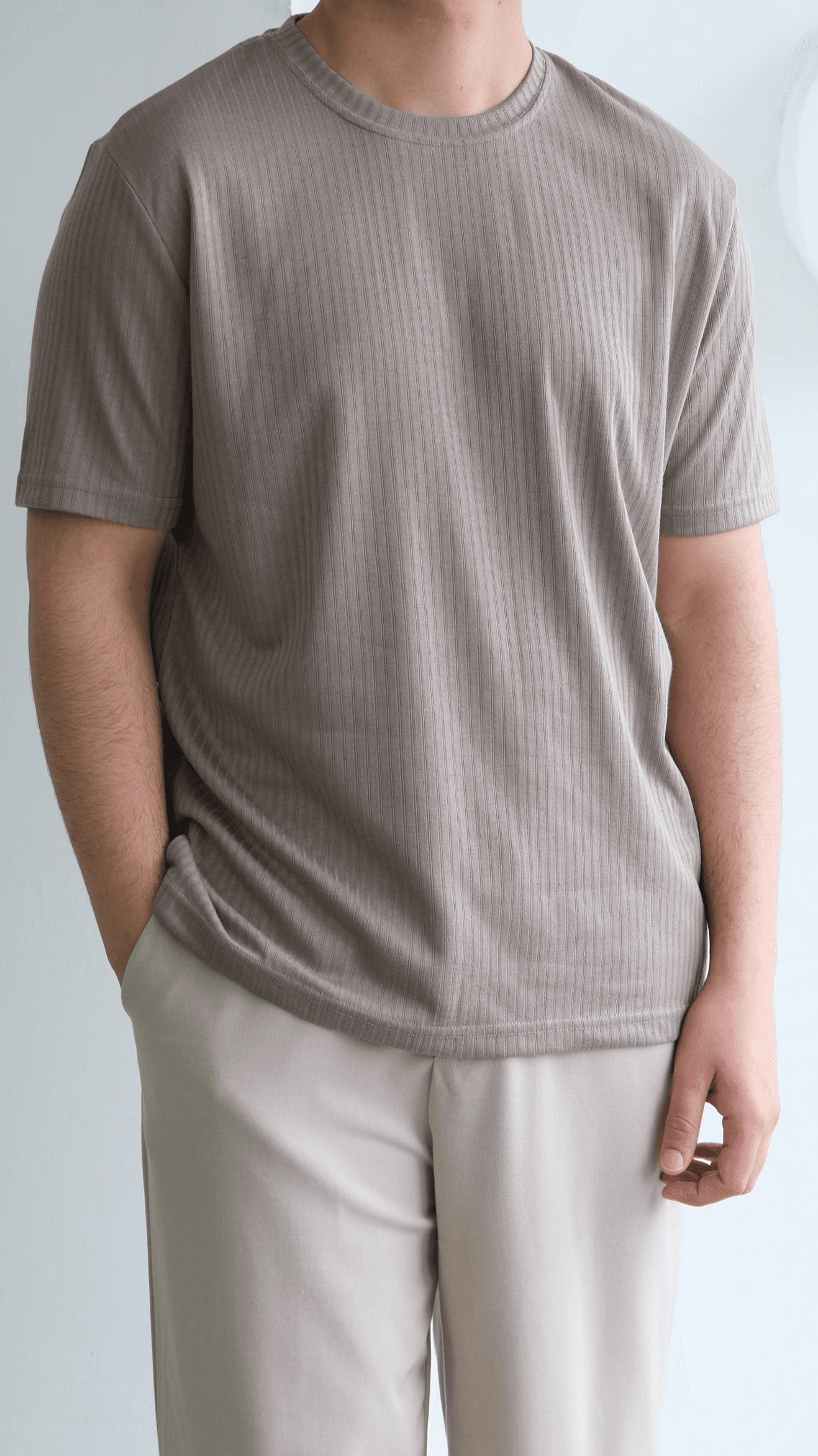 Bej Şeritli Tshirt