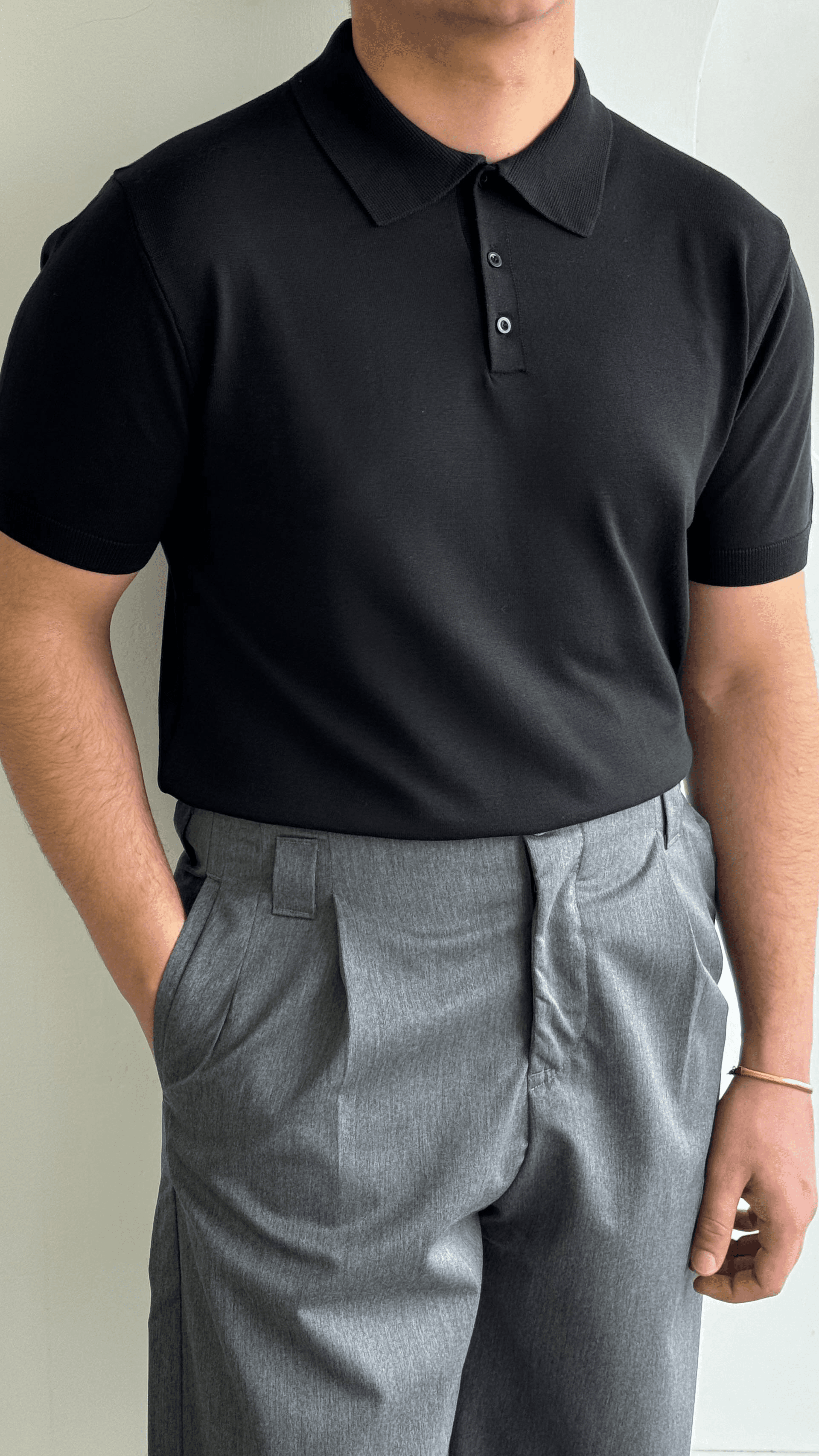 Polo Yaka Siyah Triko