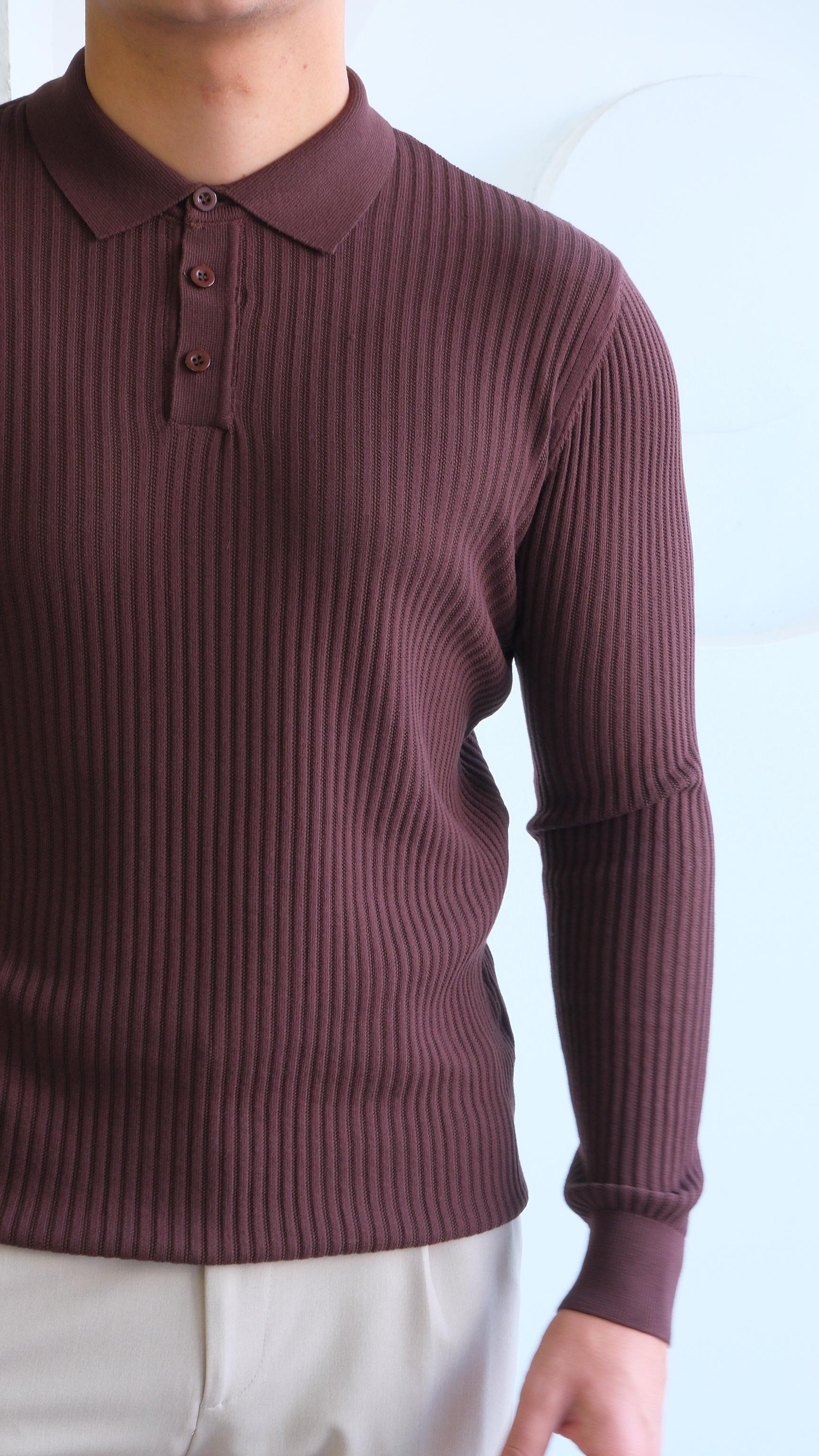 Kahverengi Polo Yaka Triko