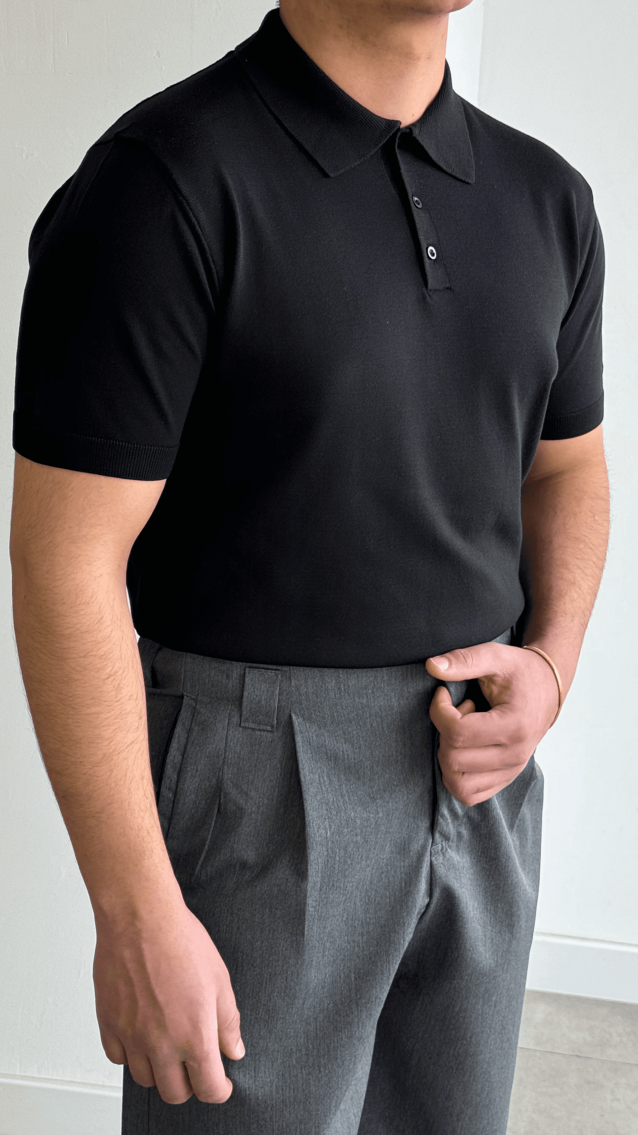 Polo Yaka Siyah Triko