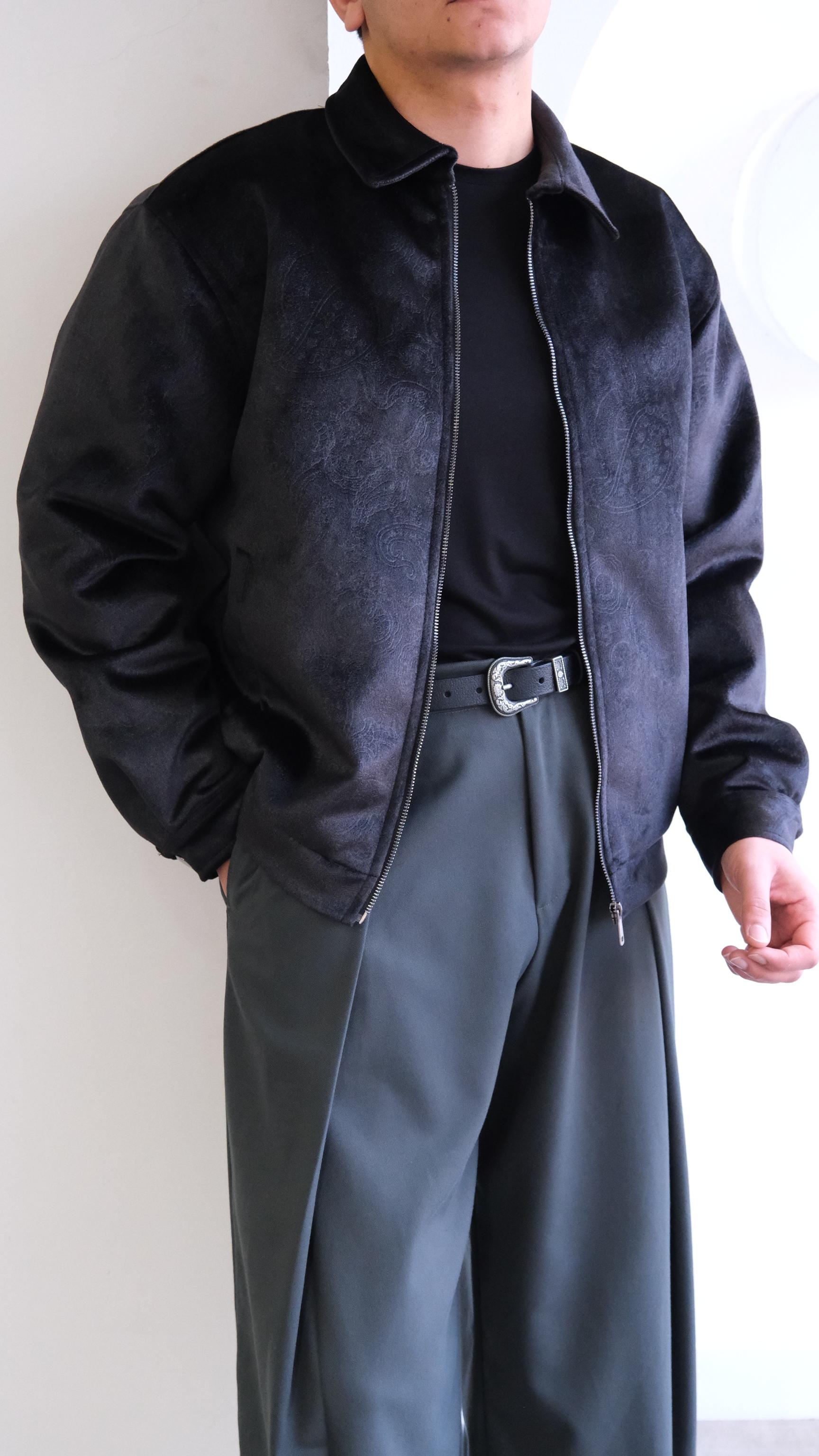 Velvet Kadife Şal Desenli Siyah Ceket