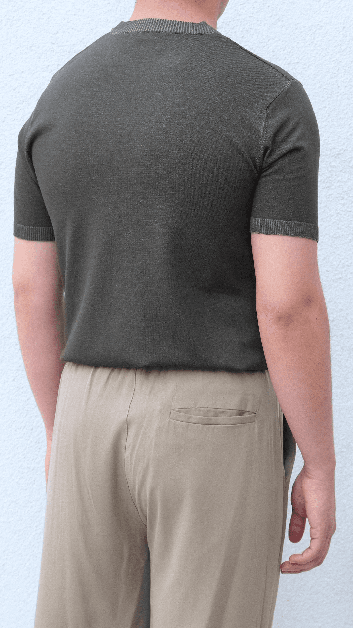 Haki Bisiklet Yaka Triko Tshirt