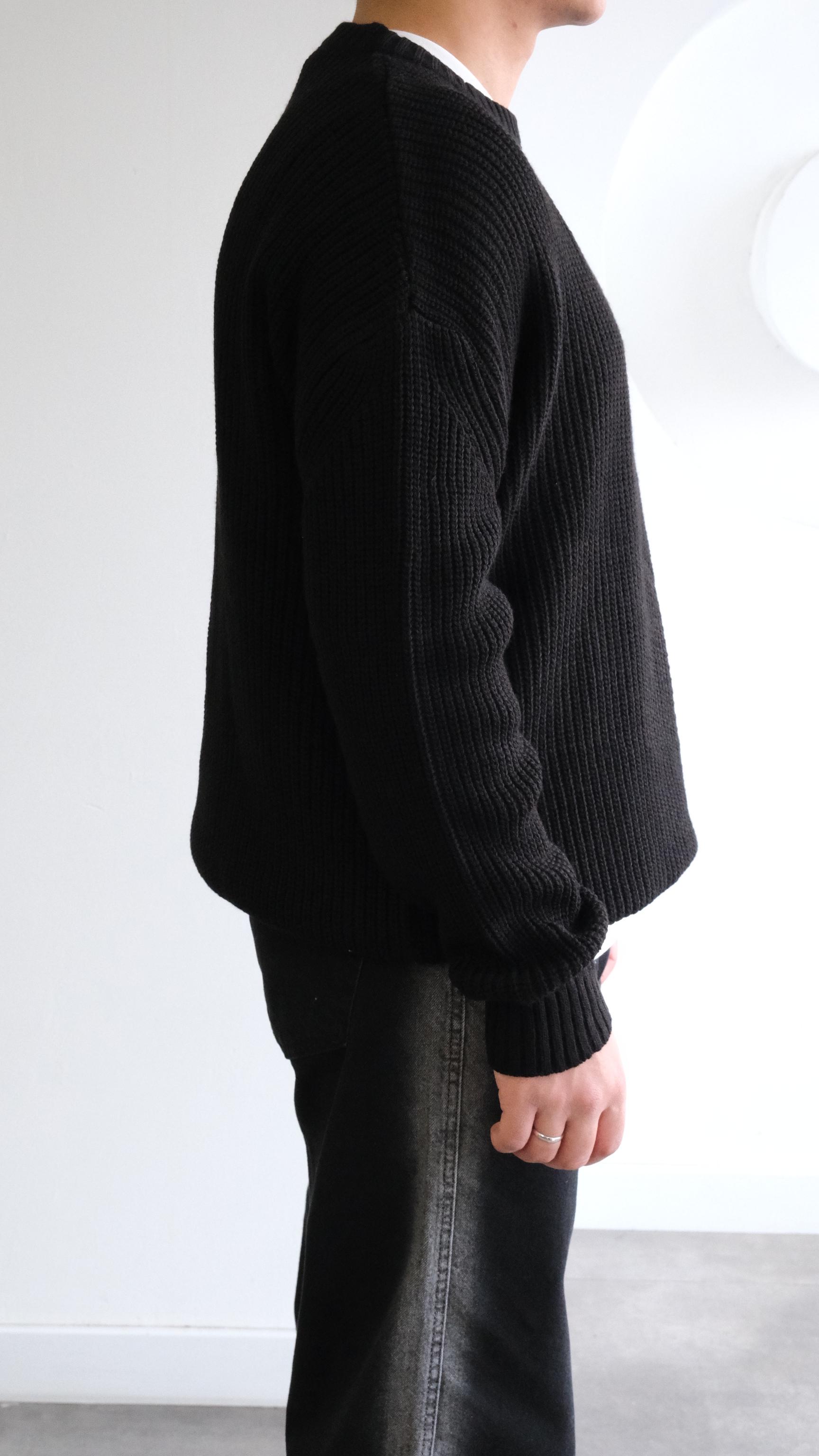 Siyah Örme Oversize Kazak