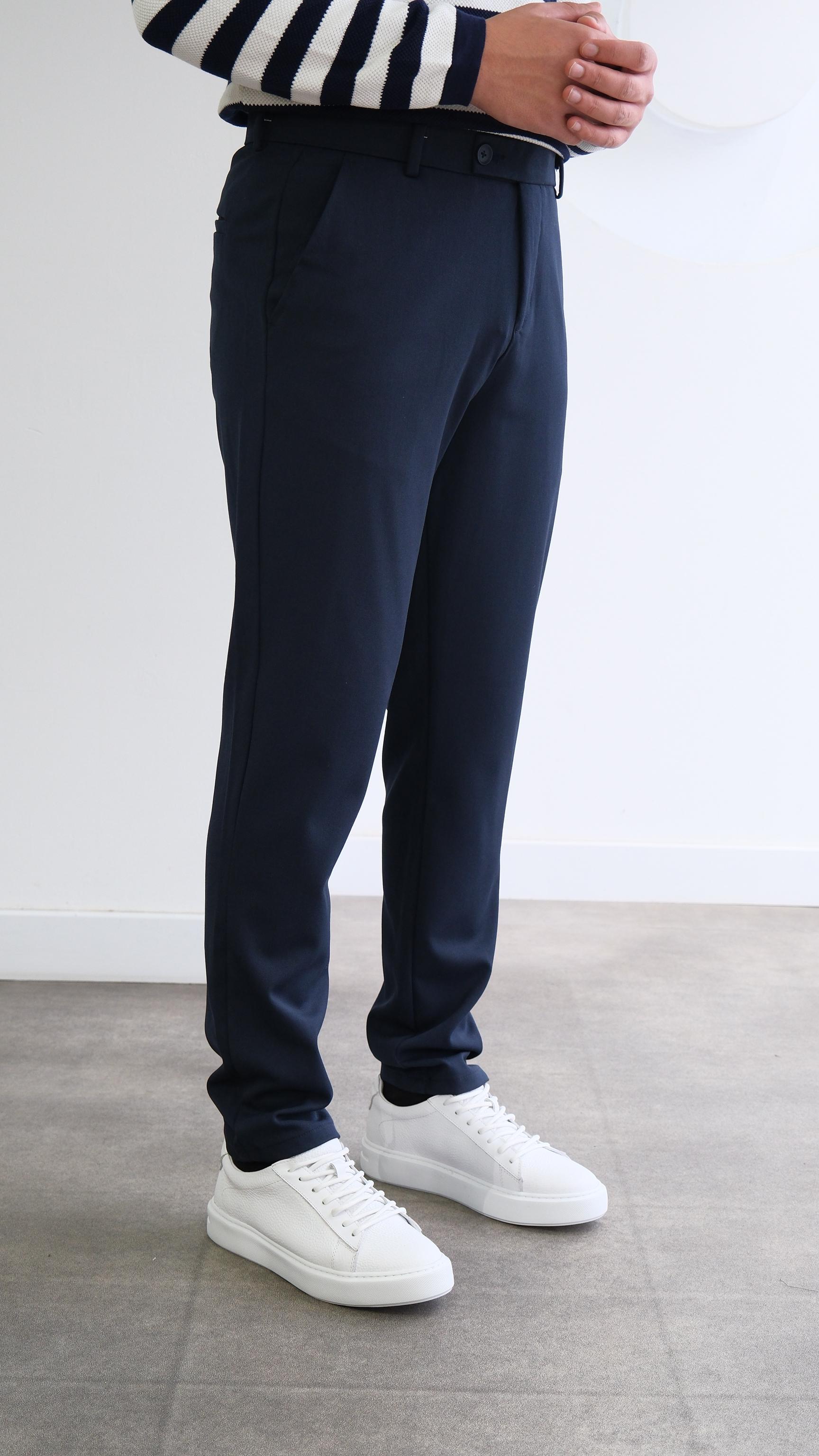 Lacivert Klasik Kesim Kumaş Pantolon