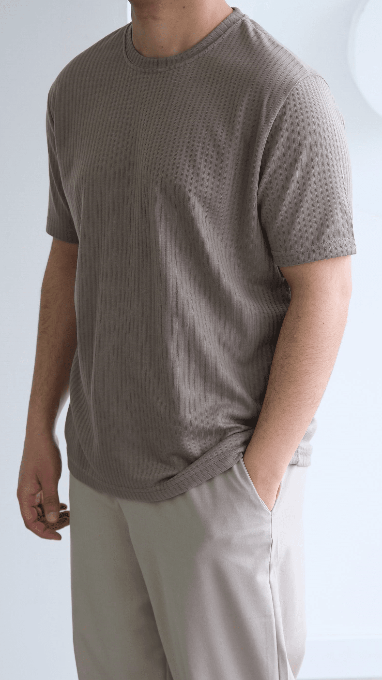 Bej Şeritli Tshirt