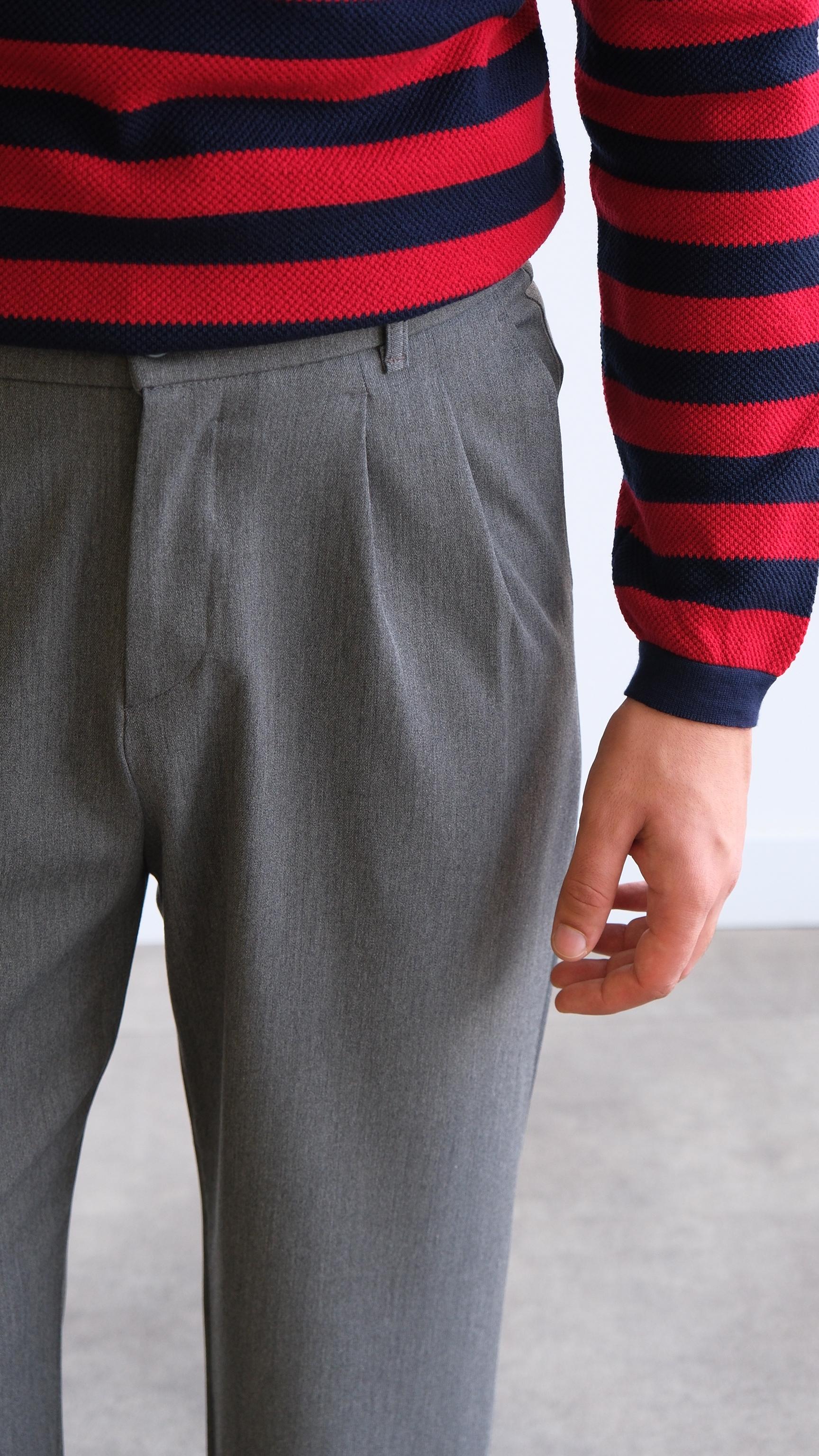 Antrasit Pileli Baggy Kumaş Pantolon