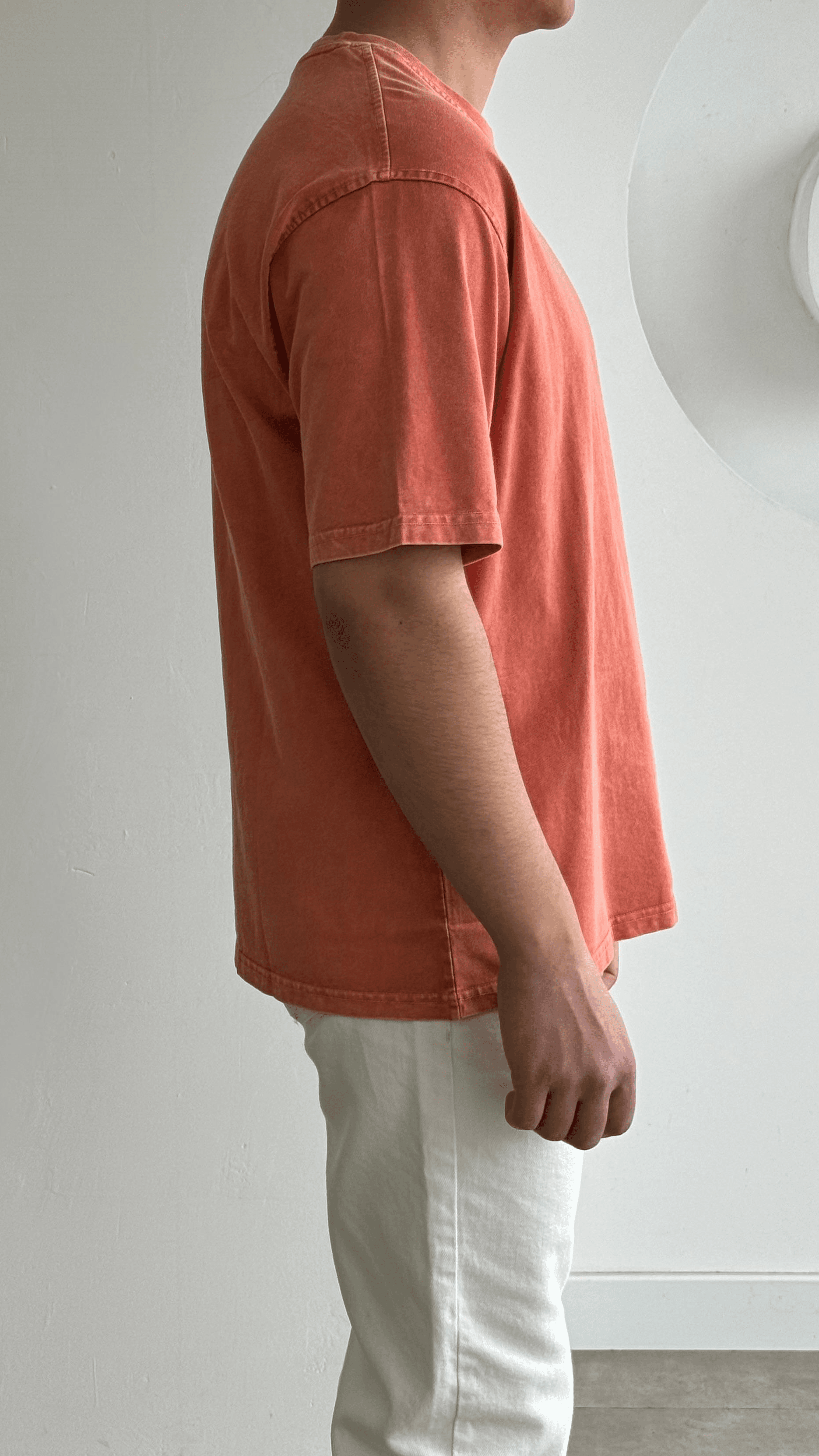 Yıkamaları Mercan Rengi  Tshirt
