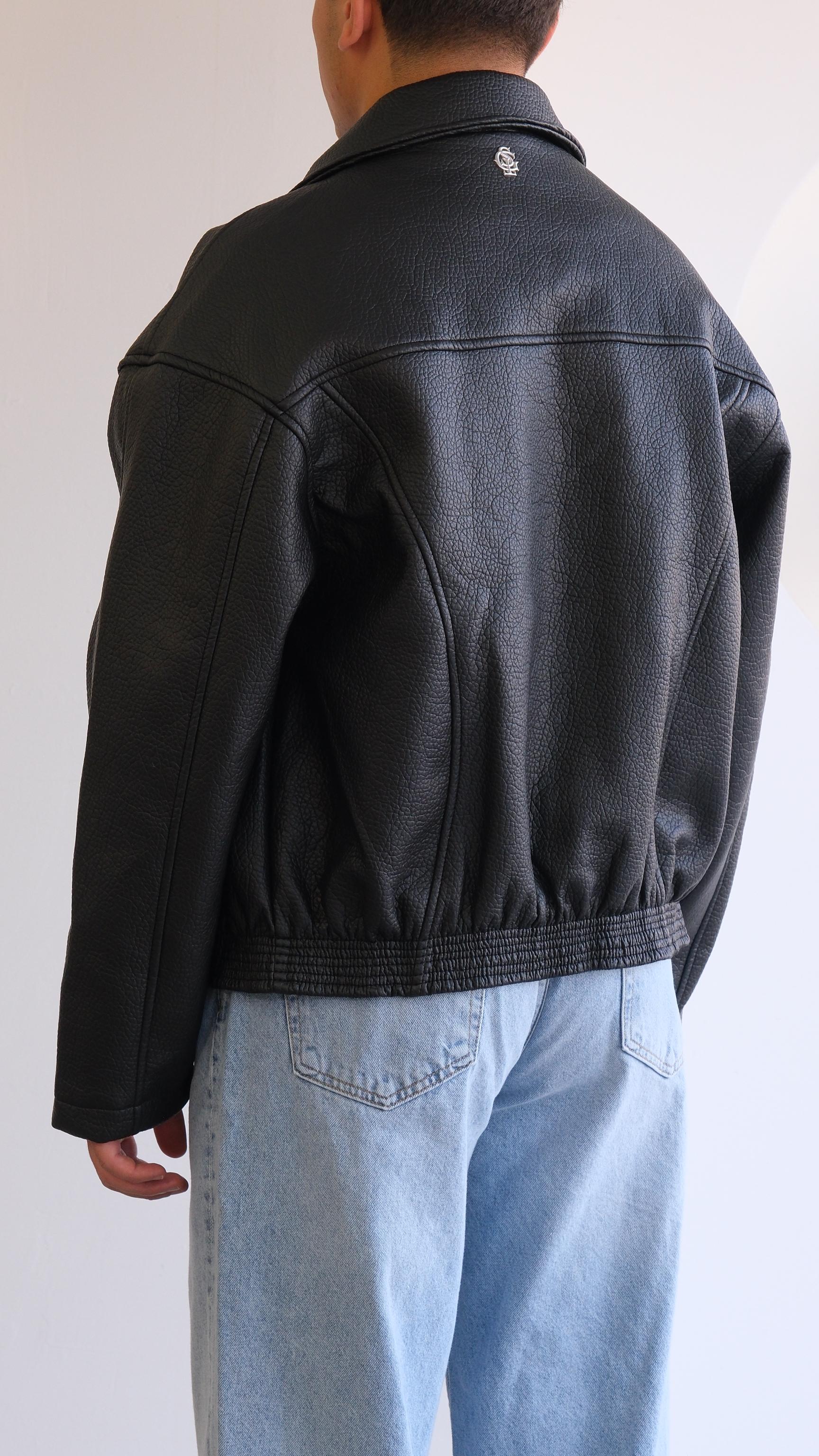 Siyah Bomber Deri Ceket