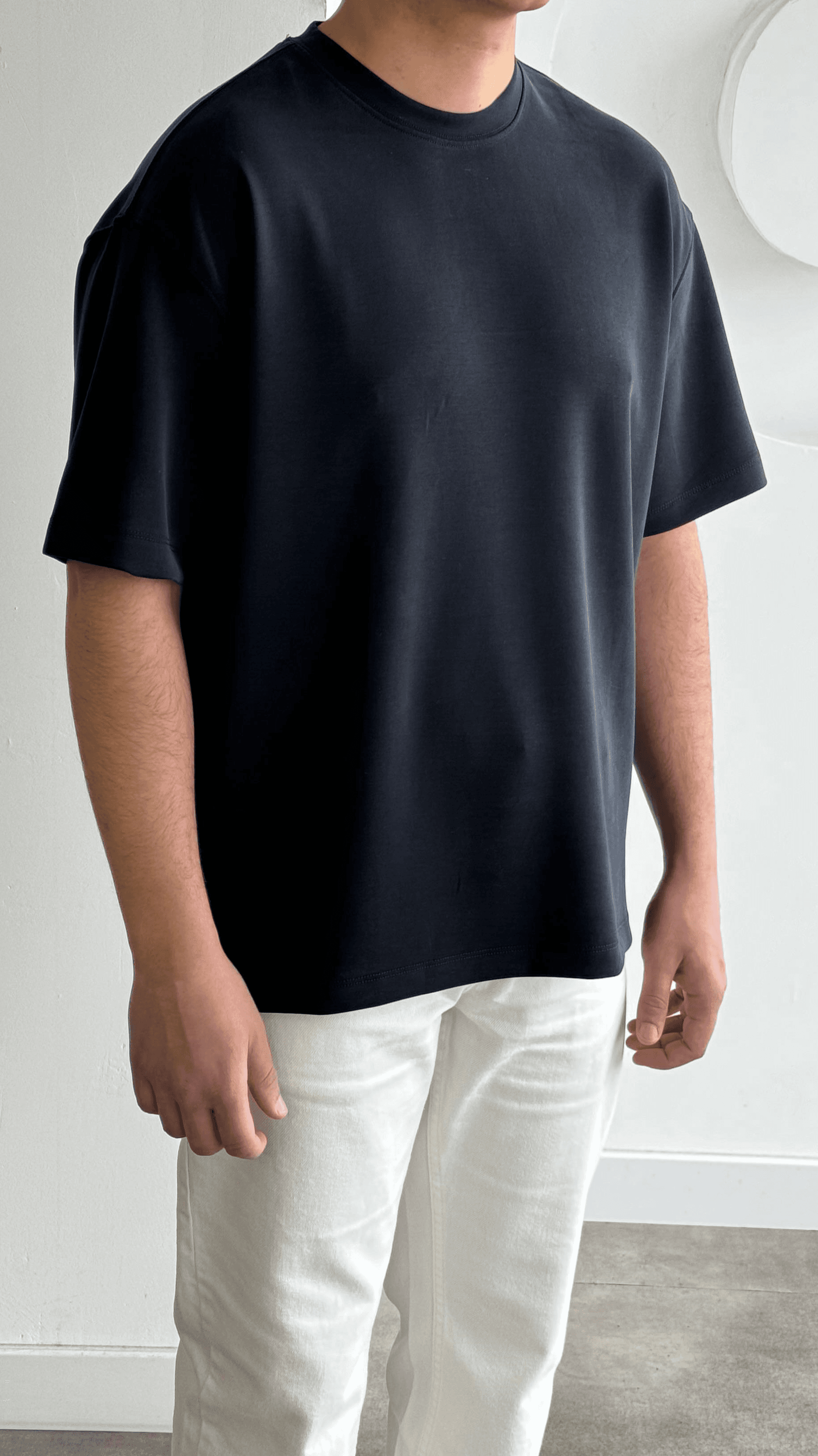 Siyah Oversize Modal Tshirt