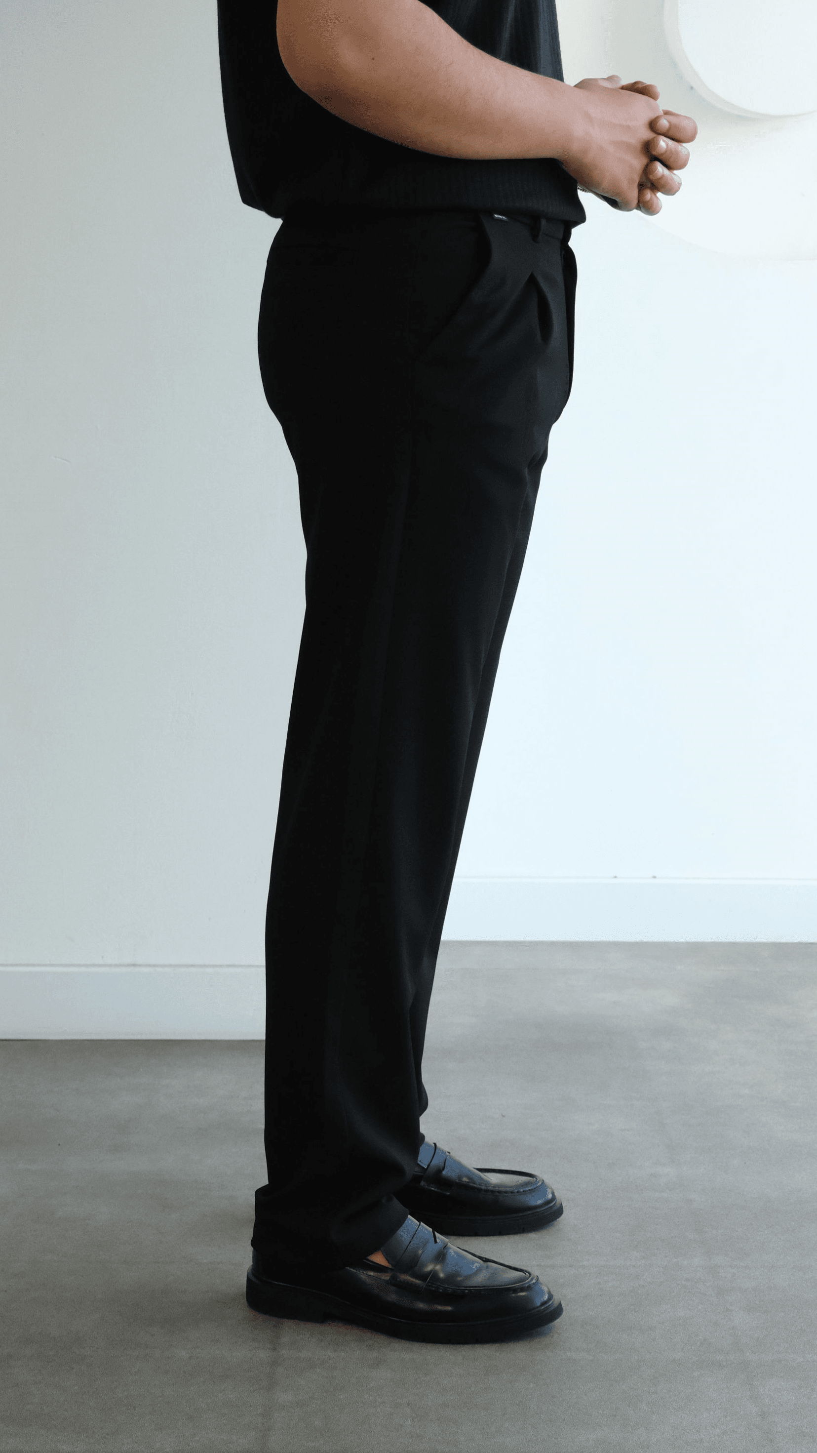 Siyah Straight Fit Kumaş Pantolon