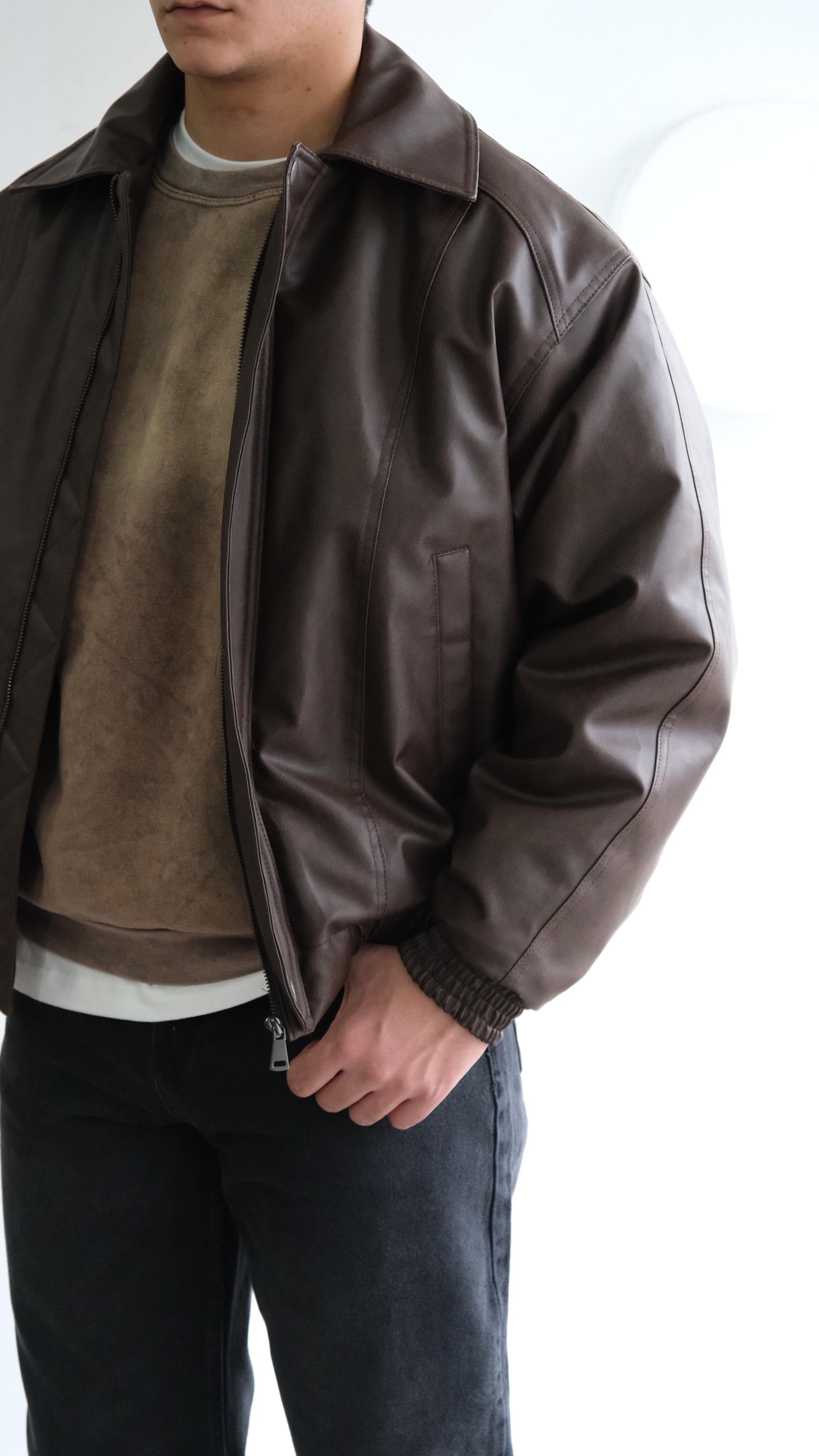 Kahve Bomber Deri Ceket